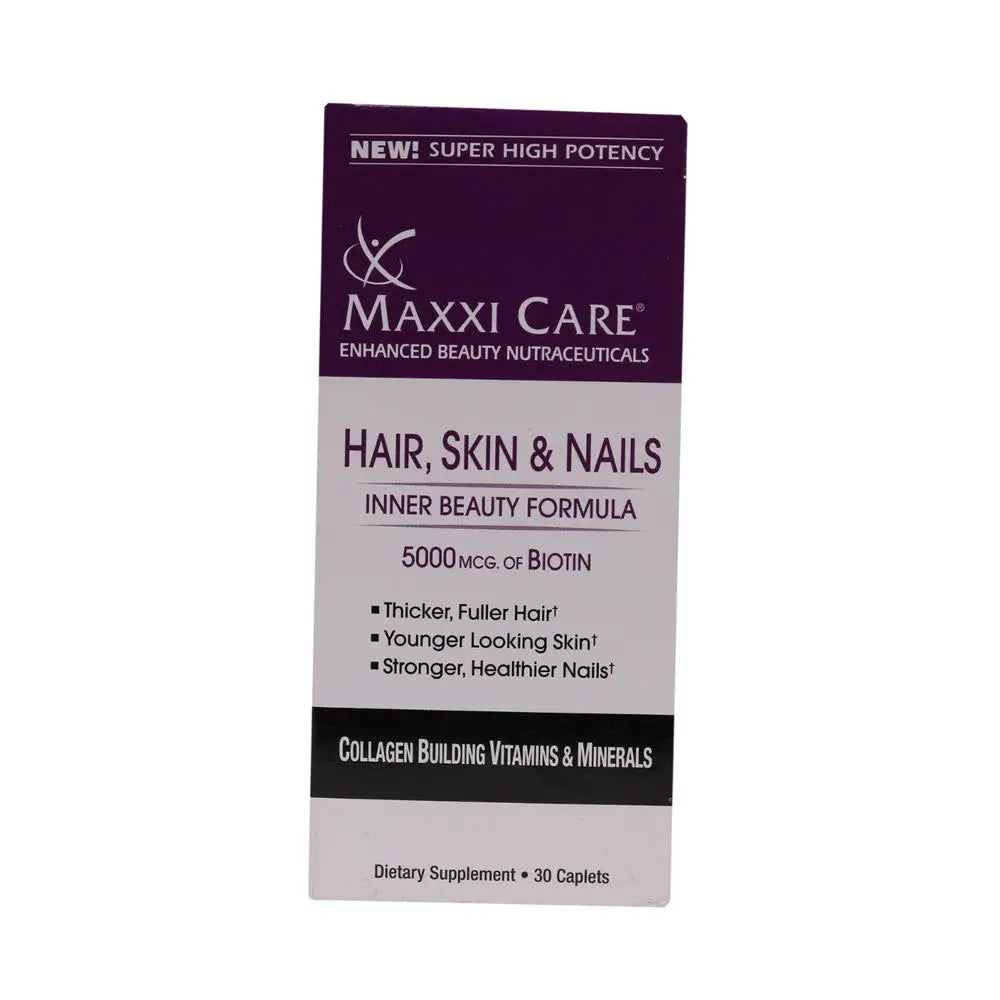 Pharmaxxi Maxxi Care 5000mcg Biotin Supplement Tablets for Hair Growth, Skin & Nails Health - 30 Count Multivitamin - Supports Stronger Hair, Glowing Skin & Healthy Nails - Perfect for Daily Beauty Routine & Wellness Support