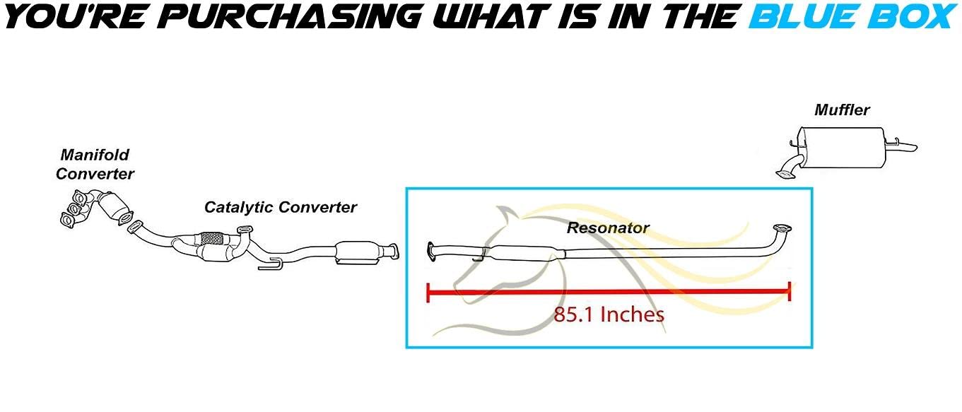 Stainless Steel Resonator Exhaust Pipe for 1997-2001 Toyota Camry 3.0L V6 - Direct Fit Replacement with Free Gaskets, Clamps & Hardware - Improves Engine Performance & Reduces Noise - Perfect for DIY Auto Repair & Performance Upgrades