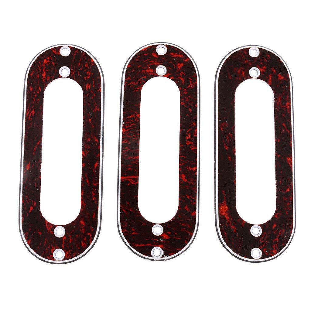 3-Piece Metal Single Coil Pickup Mounting Rings for ST Style Electric Guitar - Red | Replacement Parts for Guitar Repair & Customization | Perfect for DIY Guitar Upgrades & Professional Installations