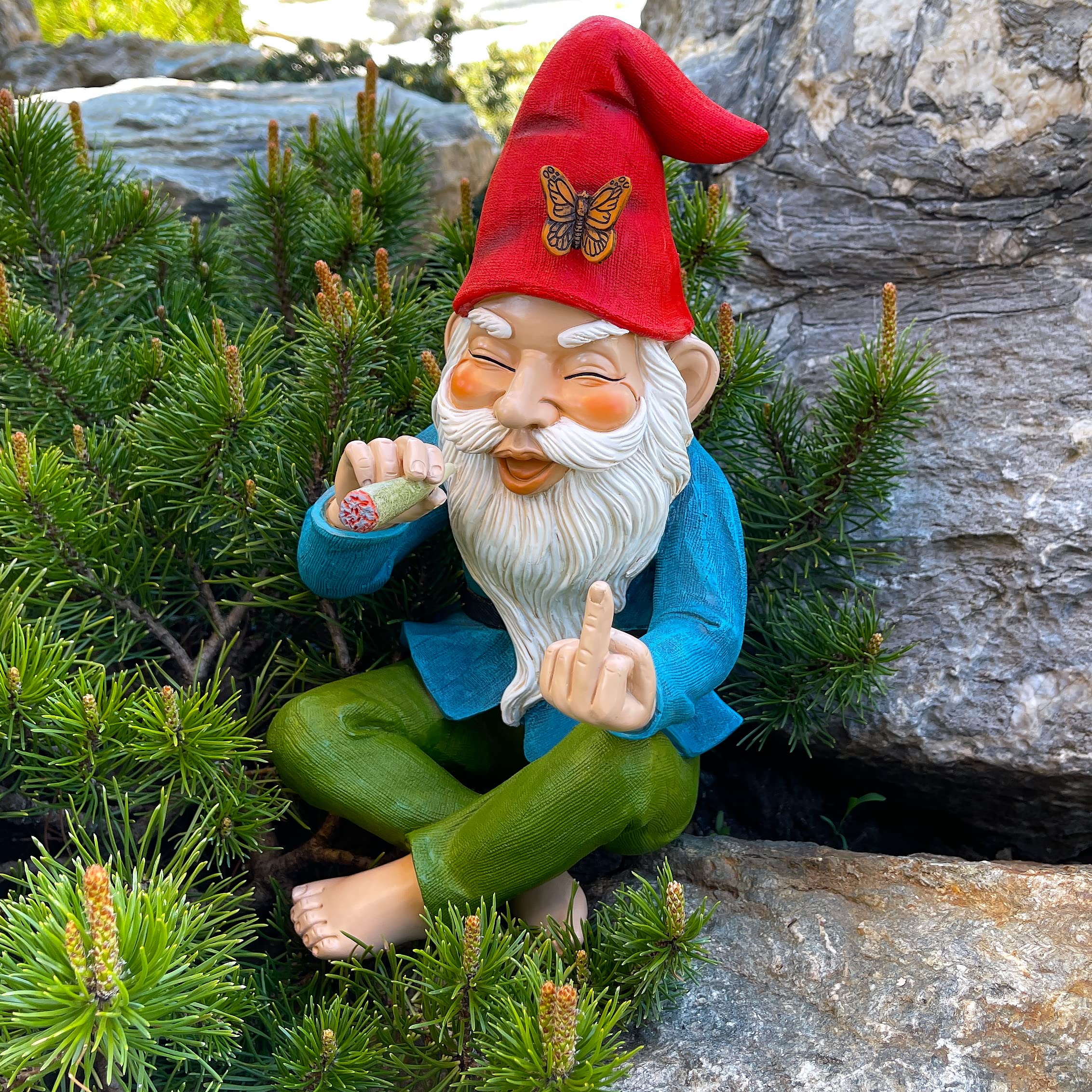 Relaxed Garden Gnome Statue - 9.6 Inch Tall Outdoor Decor for Lawn, Garden & Home - Perfect for Patio, Yard & Indoor Decoration