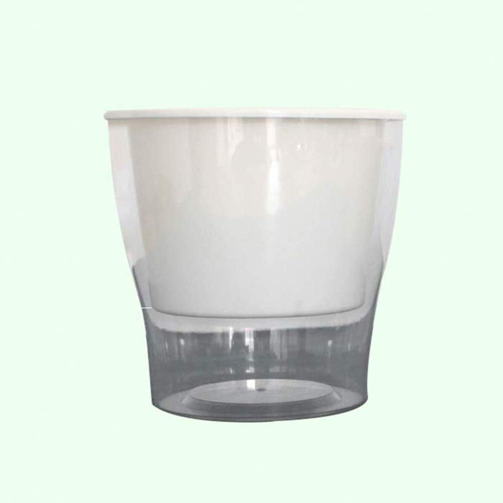 DOITOOL透明树脂自动吸水储水花盆 塑料花盆水培植物种植 室内外园艺装饰盆栽