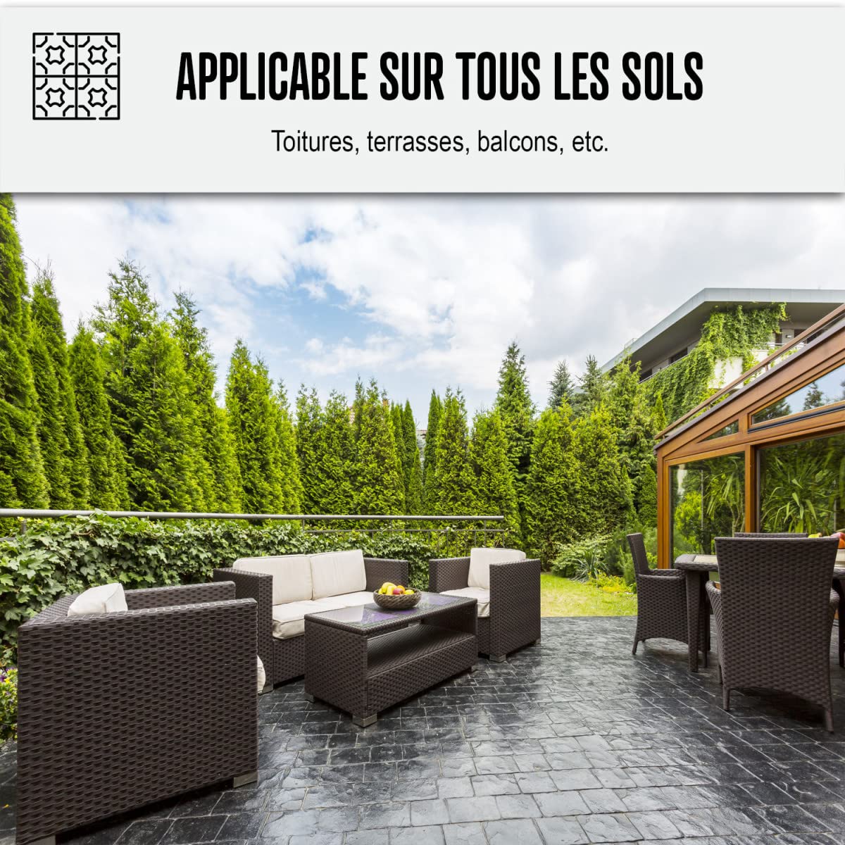 Waterproof Resin Coating, Walkable Varnish - 5 m² Coverage, Private Traffic, Porous Substrate - Transparent Matte Finish by ARCANE INDUSTRIES - Ideal for Patios, Balconies & Driveway Sealing