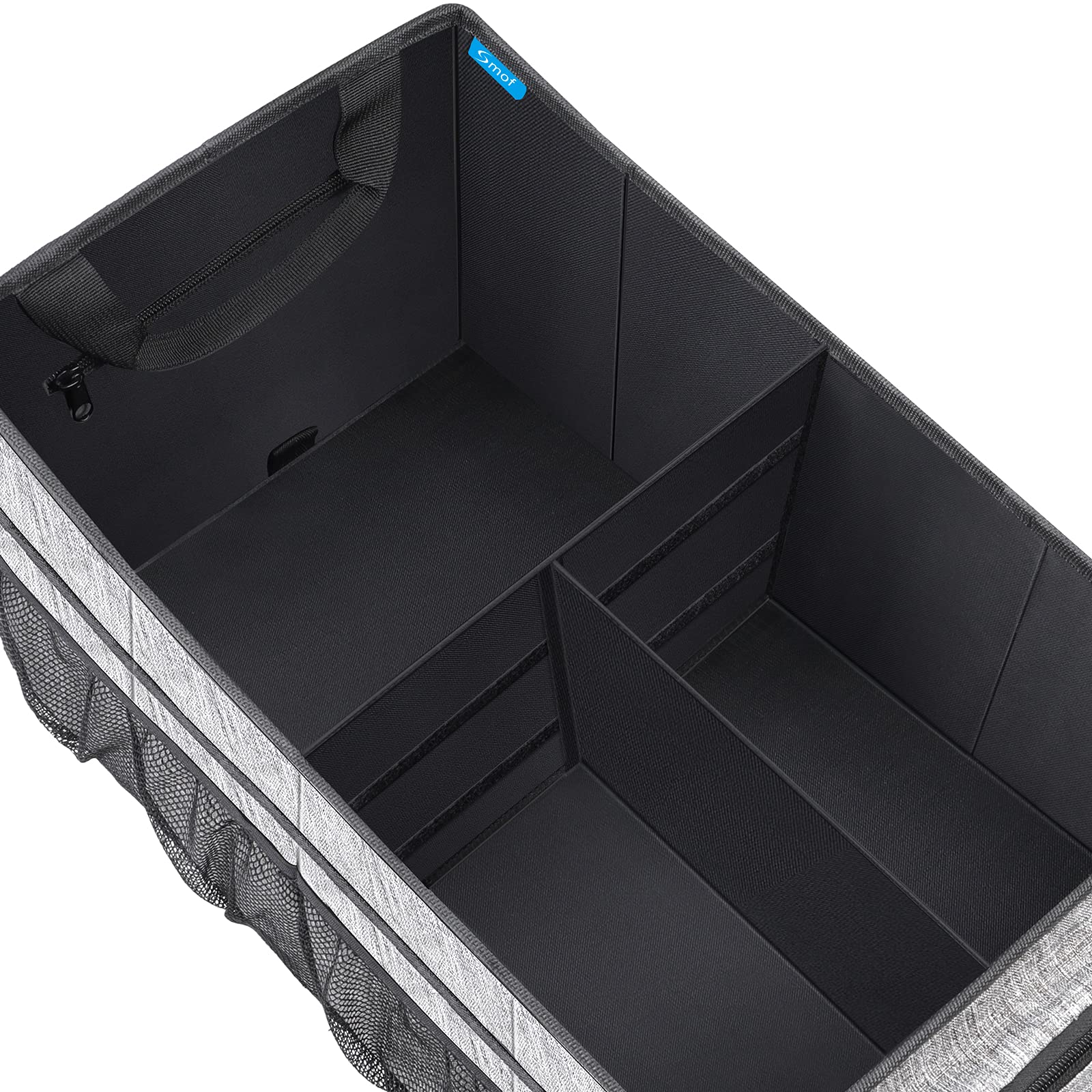 Car Seat Organizer for Front & Back Seats - Multi-Pocket Kids Car Storage with Cup Holders & Adjustable Dividers (Gray) - Perfect for Road Trips, Family Travel & Keeping Your Vehicle Organized