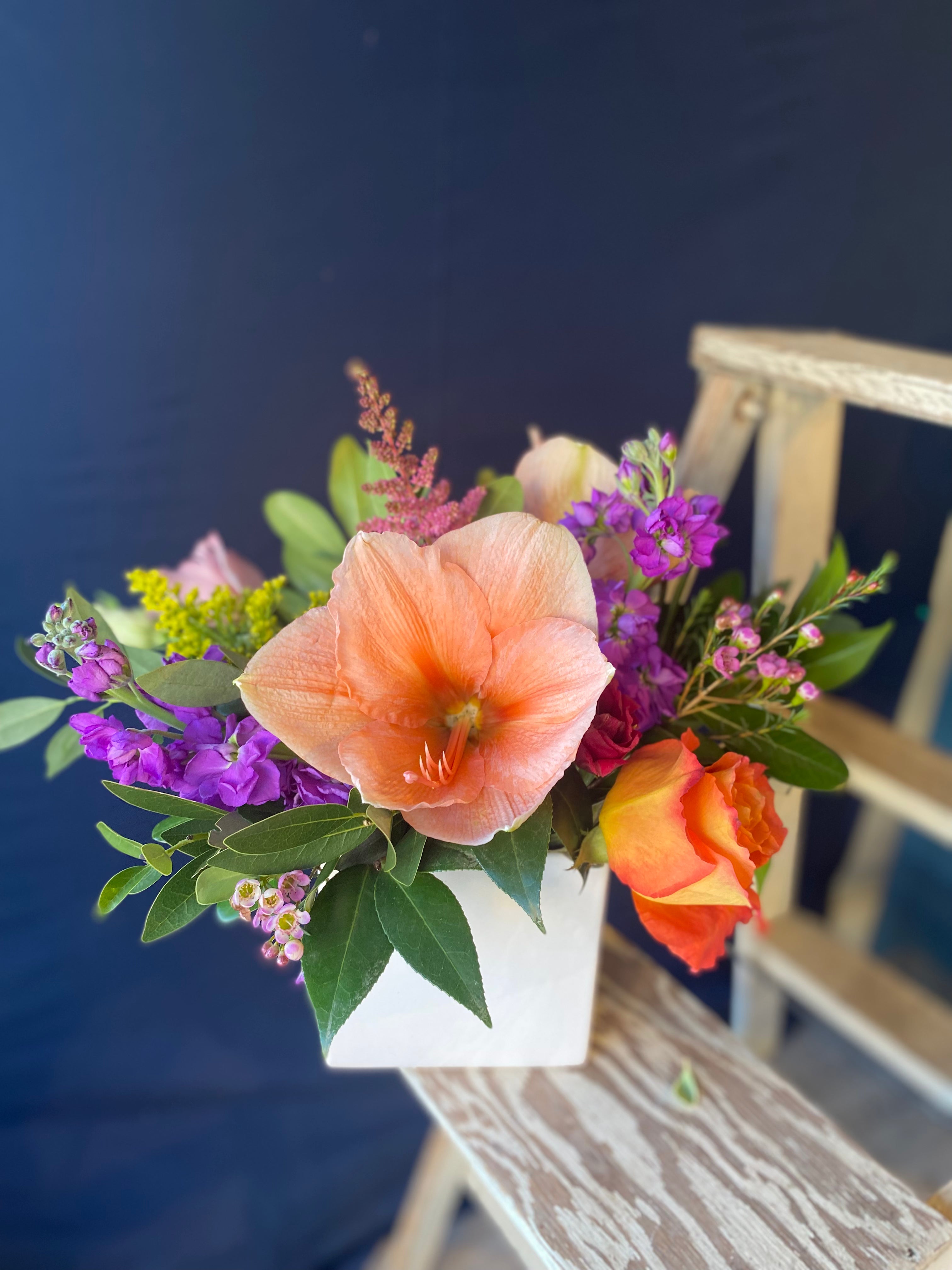 Vibrant Colorful Glass Vase for Medium/Large Flower Arrangements - Home Decor, Wedding Centerpiece, Living Room Decor - $100