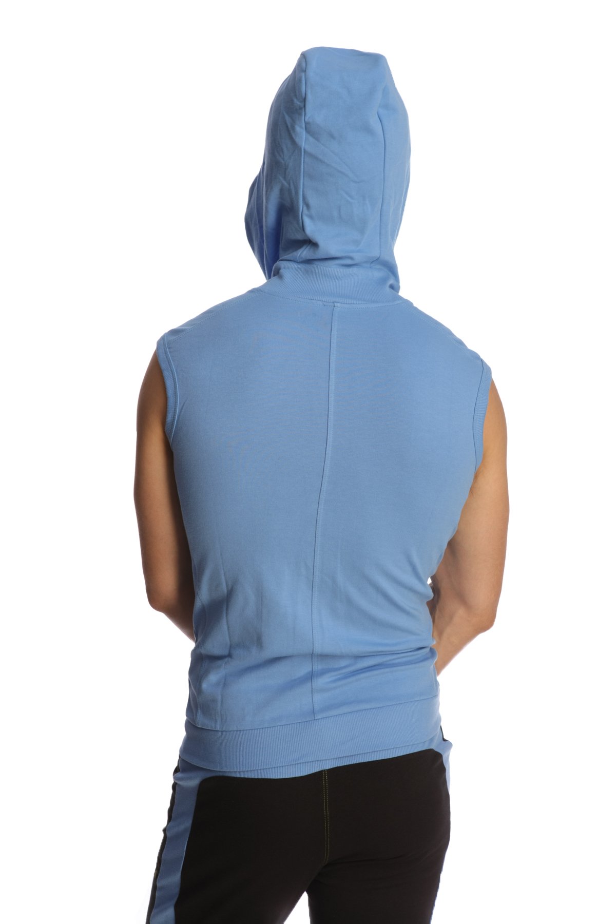 4th Men's Sleeveless Hoodie - Modal French Terry Workout & Yoga Top - Made in USA - Stretch Fit European Style - Perfect for Gym, Yoga & Beach Resorts