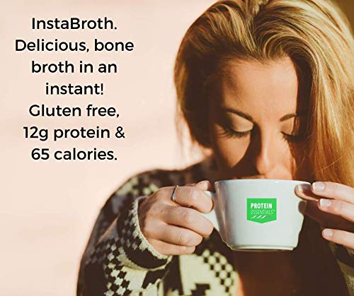 InstaBroth Beef Bone Broth Powder - Grass Fed, Pasture Raised Collagen & Gelatin - 12.5g Protein per Serving (6.4oz) | Keto, Paleo & Whole30 Friendly | Perfect for Soups, Smoothies & Post-Workout Recovery