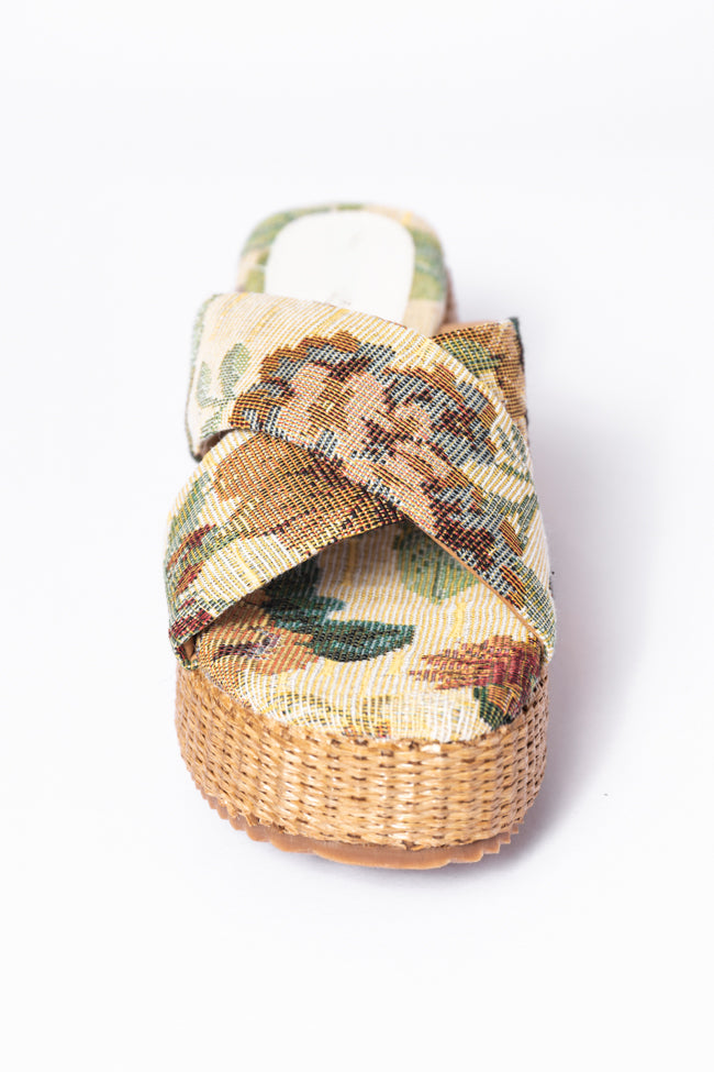 Belle Floral Platform Sandals for Women - Comfortable Summer Wedge Sandals with Cushioning - Perfect for Beach, Vacation, and Casual Outfits