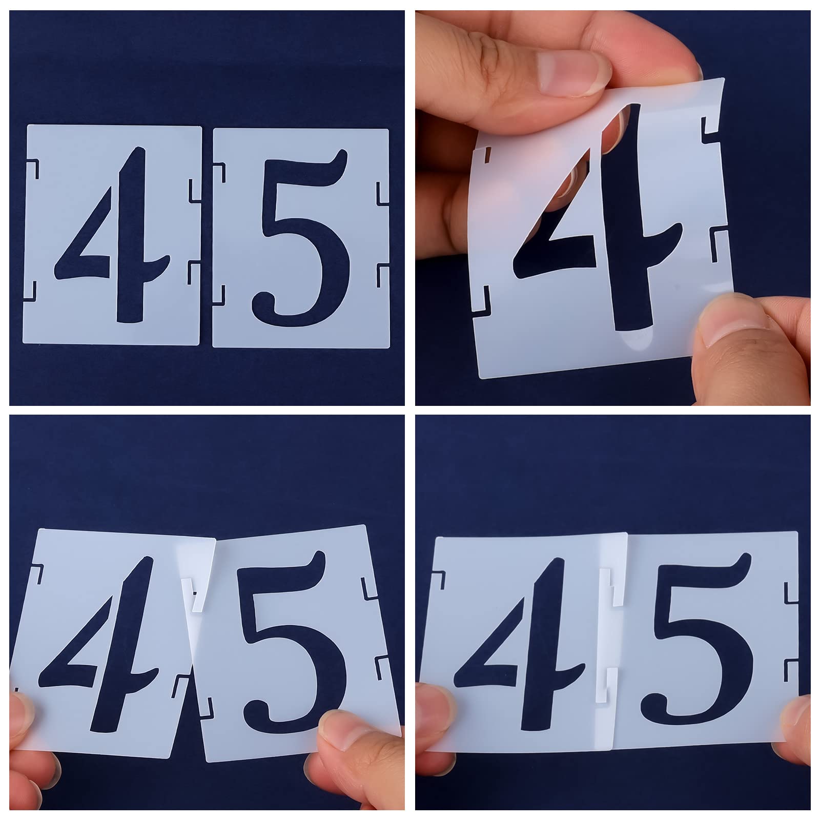 AIEX 43-Piece 2-Inch Reusable Plastic Letter and Number Stencils - Uppercase Alphabet, Punctuation Marks & Symbols for Scrapbooking, Painting, DIY Crafts, Home Decor & Woodworking Projects