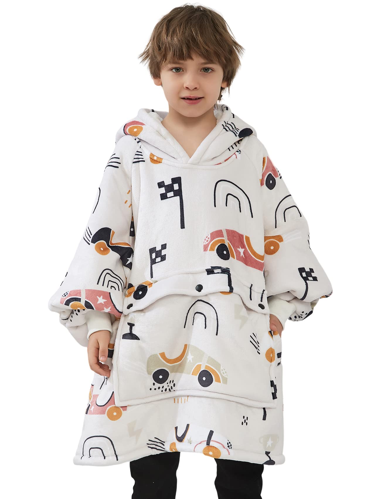 Cozy Wearable Blanket Hoodie - Oversized Sherpa Sweatshirt for Women, Men & Teens | Soft Flannel Sweater Blanket with Large Pocket | Perfect for Lounging, Netflix Nights & Winter Comfort