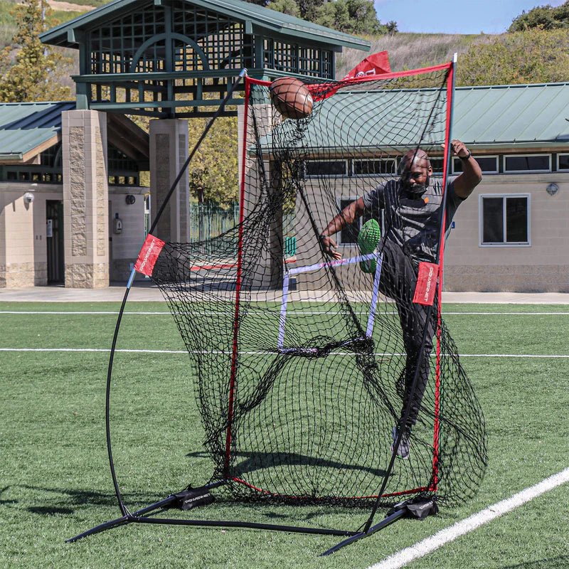 PowerNet Sideline Trainer 7x4 FT Football Kicking Net - Portable Soccer Training Net for Field Goal Practice, Perfect for Backyard, Park & Team Drills