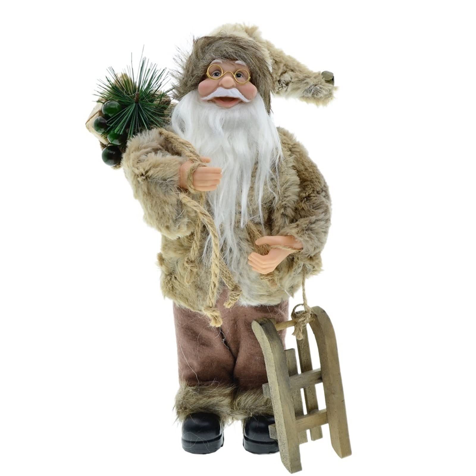 Santa Claus Doll for Family & Kids - Christmas Standing Santa Figurine Decor - Indoor/Outdoor Holiday Gift for Home, Office, Party Decorations | Perfect for Christmas Tree, Mantel, Yard & Gift Exchange
