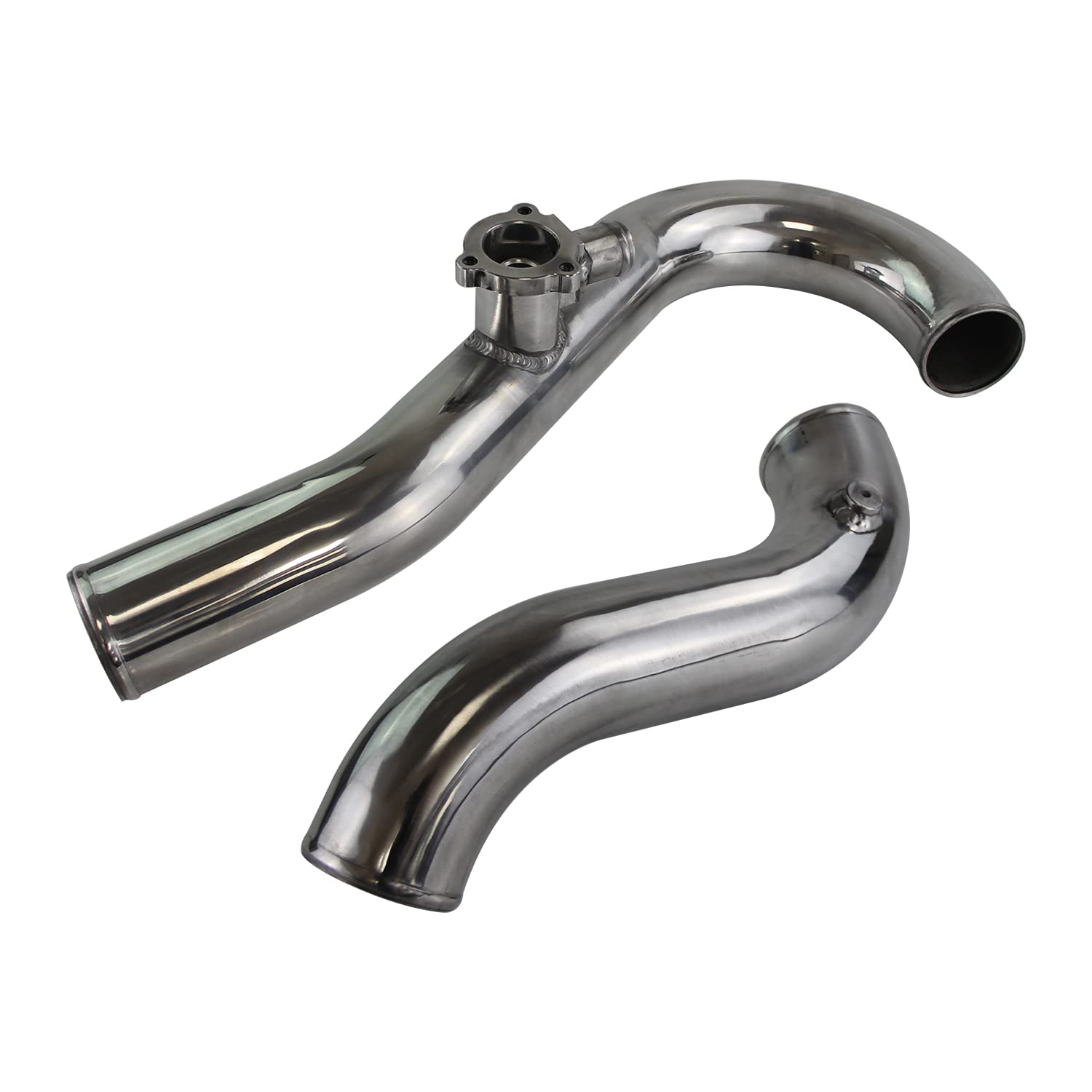 High-Performance Intercooler Hose Kit for Ford Mustang EcoBoost 2015-2020 - Silver Aluminum Upgrade - Boost Pipe Replacement - Perfect for Turbocharged Engine Performance & Track Racing