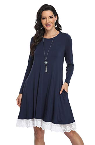 Navy With Lace Trim