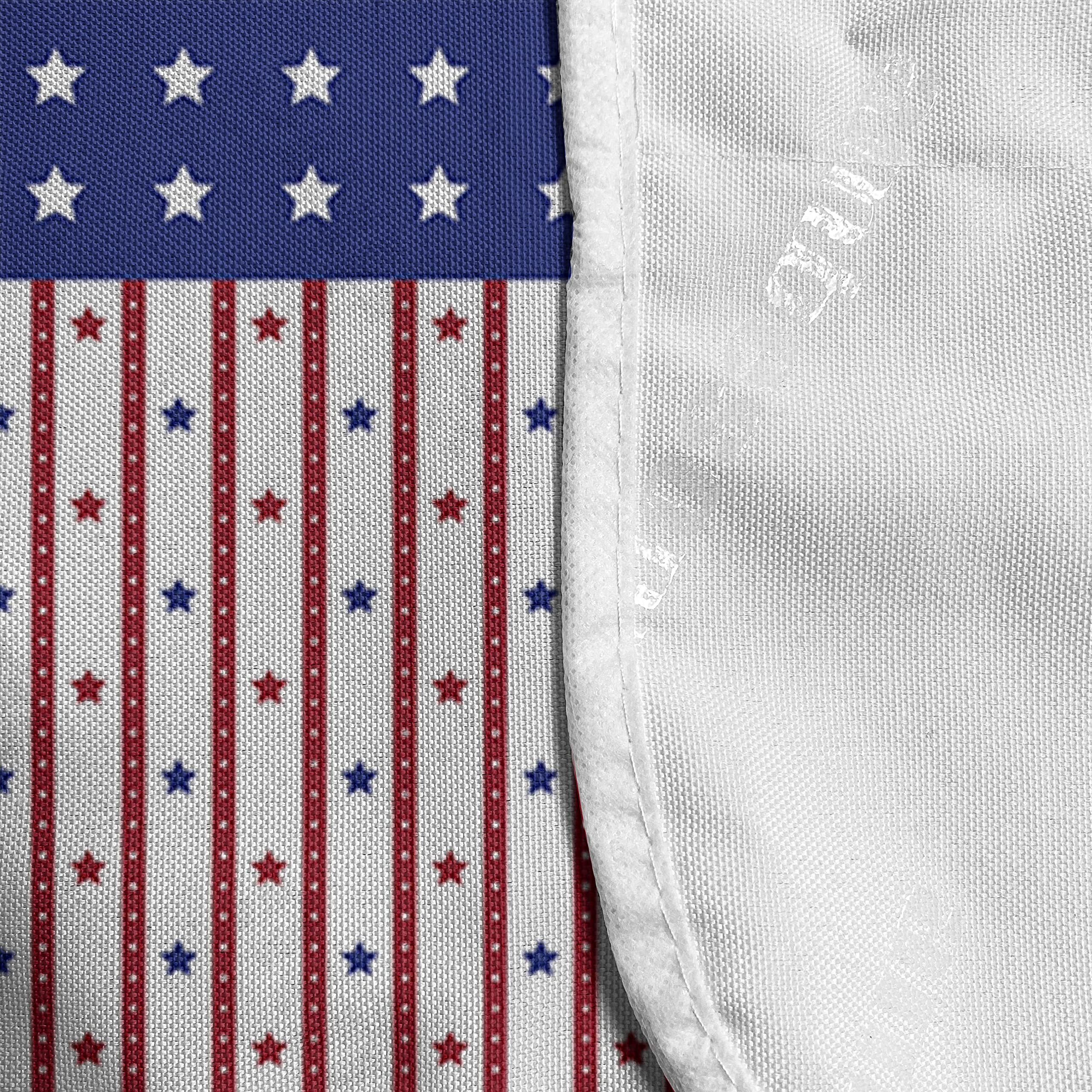 Ambesonne Patriotic Microwave Cover - American Flag Stars and Stripes Design, Waterproof Kitchen Organizer with Pockets (36