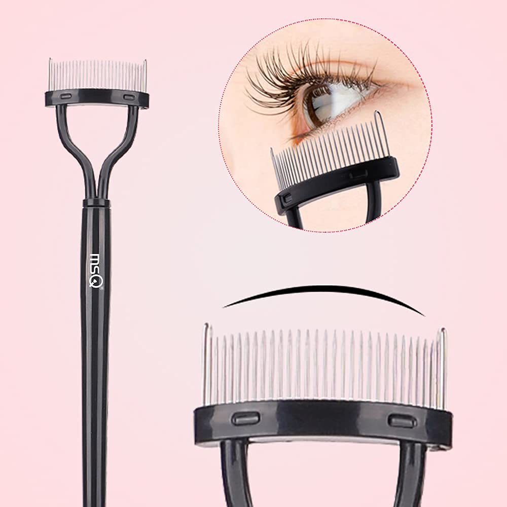 MSQ 15-Piece Professional Makeup Brush Set with Eyelash Comb - Premium Synthetic Foundation, Powder, Eyeshadow & Concealer Brushes for Flawless Blending | Perfect for Daily Makeup, Travel & Professional Makeup Artists