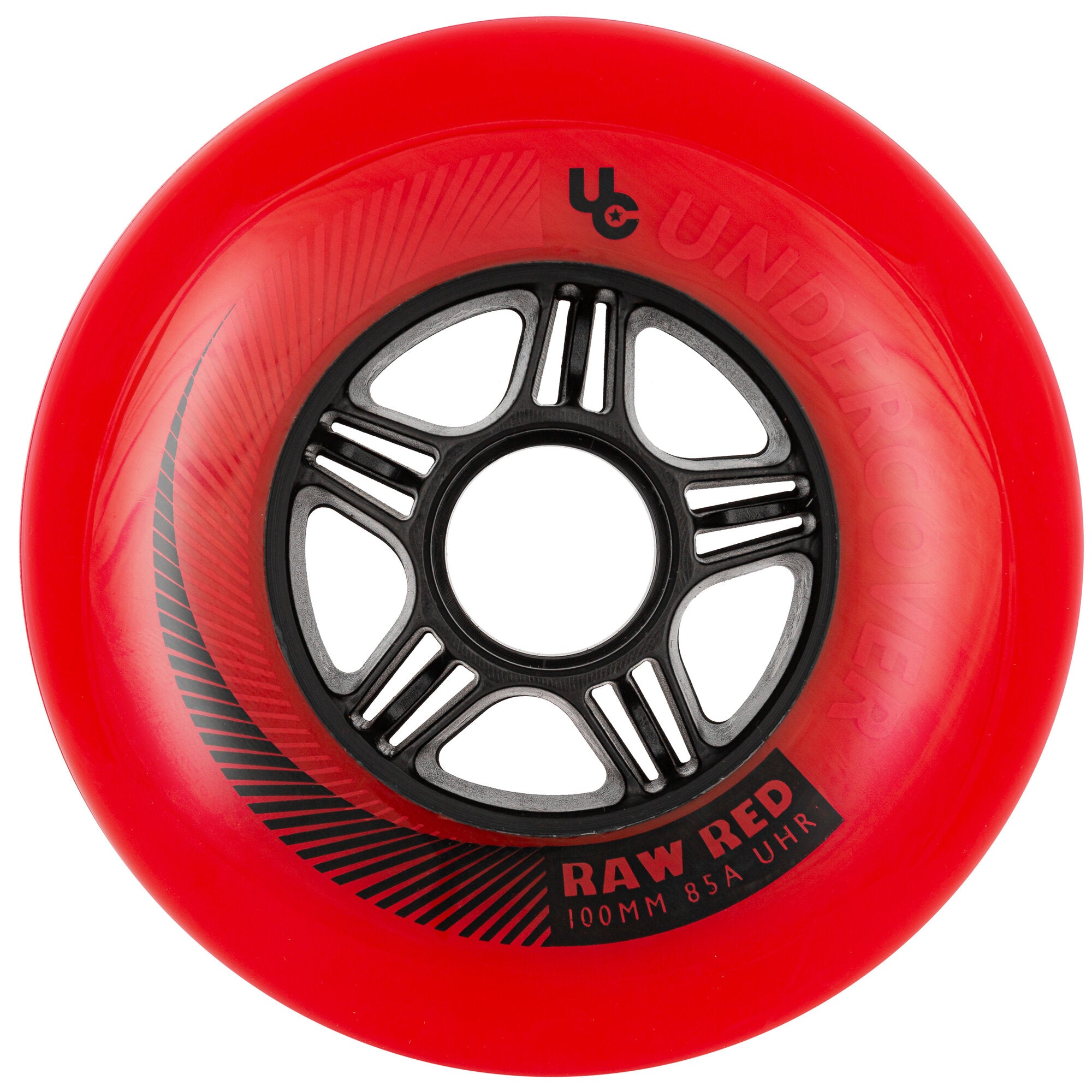 100/85A Red Raw Skateboard Wheels - High Performance for Street & Park Skating - Perfect for Tricks, Cruising & Smooth Rides