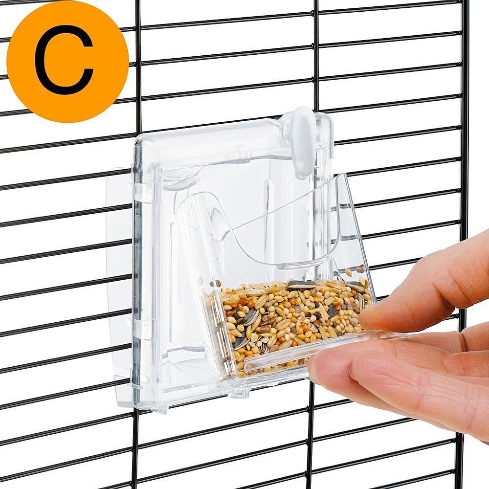 Ferplast Bird Cage Piano 4 - Small Canary Cage with Feeders & Water Dispenser (59x33x55cm) - Removable Tray & Accessories - Perfect for Canaries, Finches & Small Birds at Home or Office