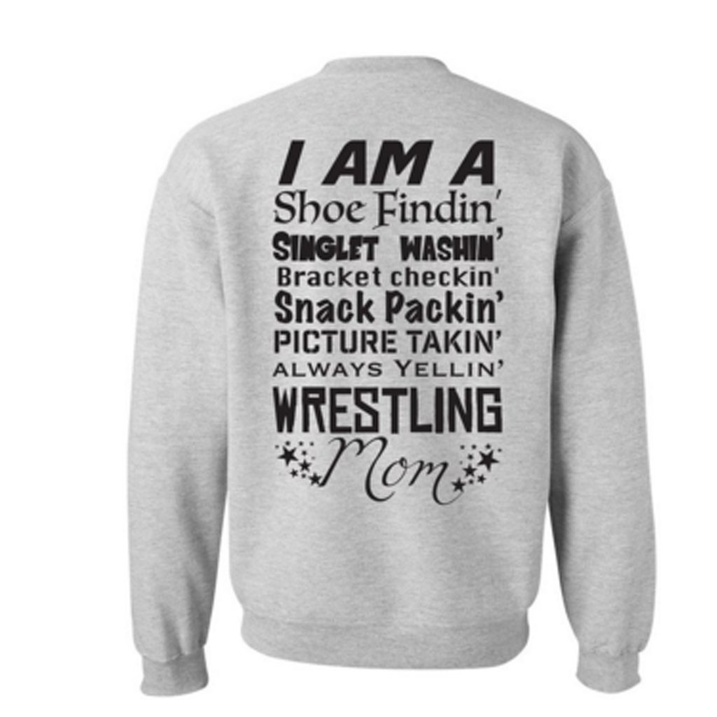 VictoryStore Apparel - Wrestling Mom Crewneck Sweatshirt | Comfortable Cotton Pullover for Wrestling Moms | Perfect for Matches, Tournaments & Team Spirit Events