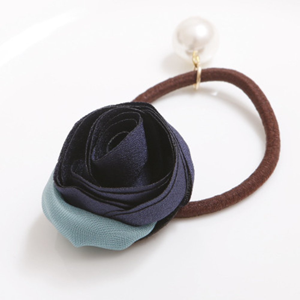 5Pcs Pearl Flower Hair Accessories for Women & Girls - Elastic Hair Ties, Headbands, Ponytail Holders & Hair Rings - Perfect for Weddings, Parties & Everyday Fashion Styling