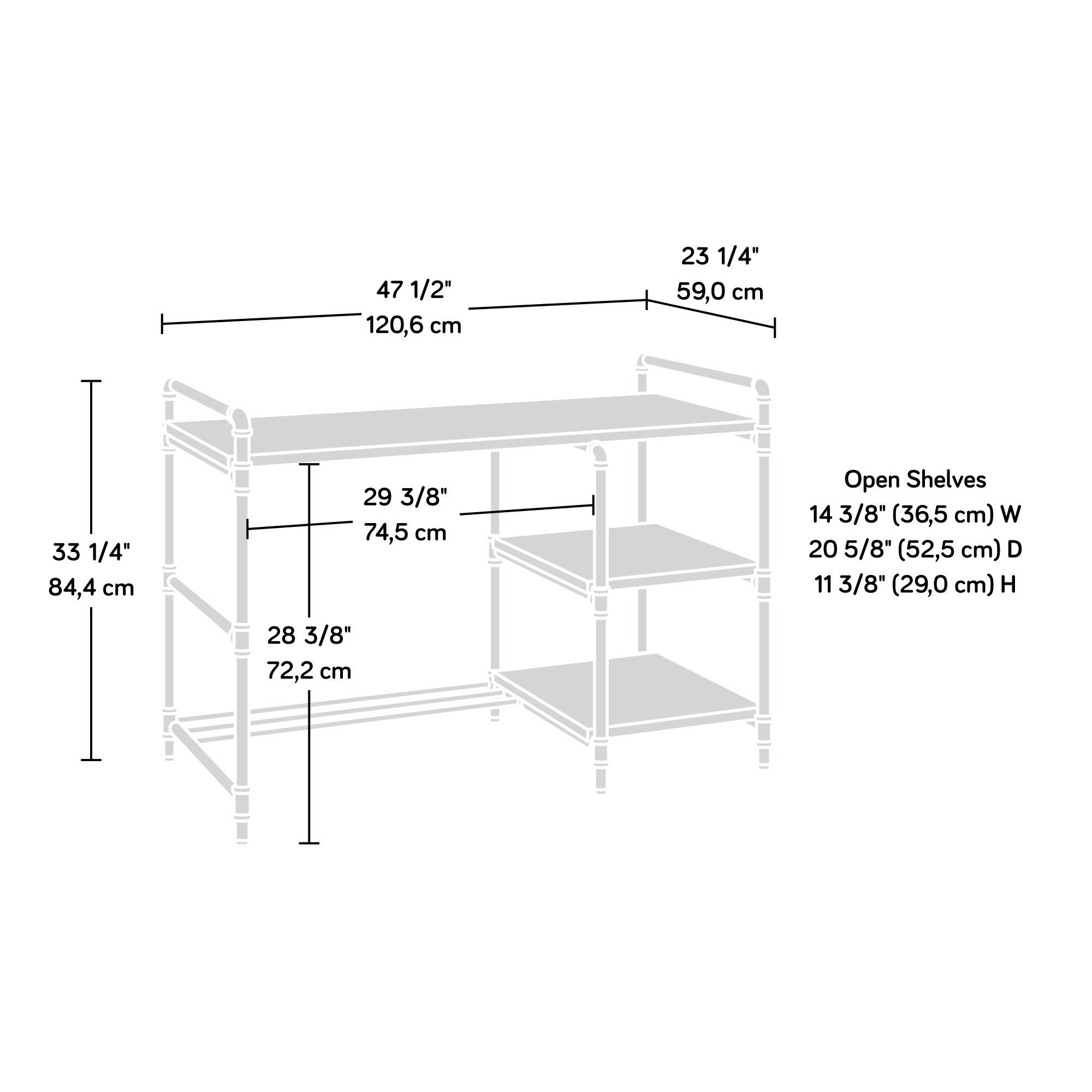 Sauder Iron City Desk - Modern Checked Oak Finish Home Office Desk for Study, Work & Writing | Durable & Stylish Workspace Solution
