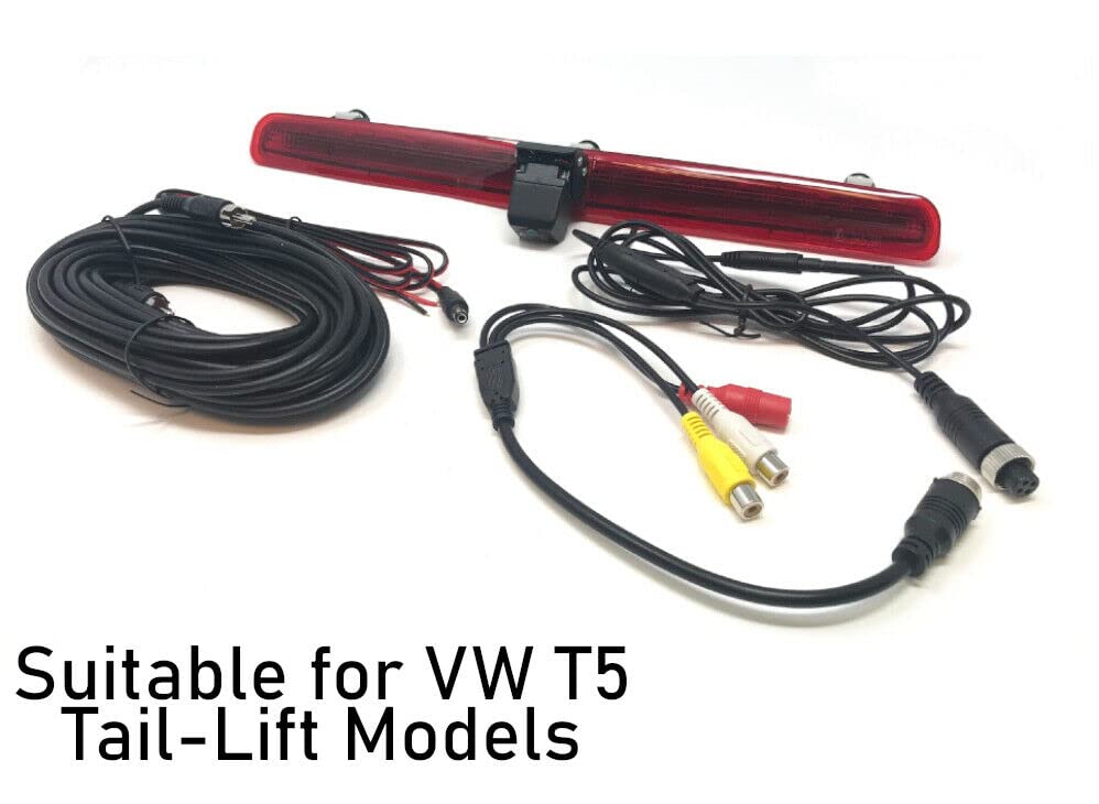 VW Transporter T5 Van 2003-2015 Dolphin Automotive Brake Light Reversing Camera - Single Door/Tail Lift Backup Camera Only | Easy Parking & Night Vision Safety