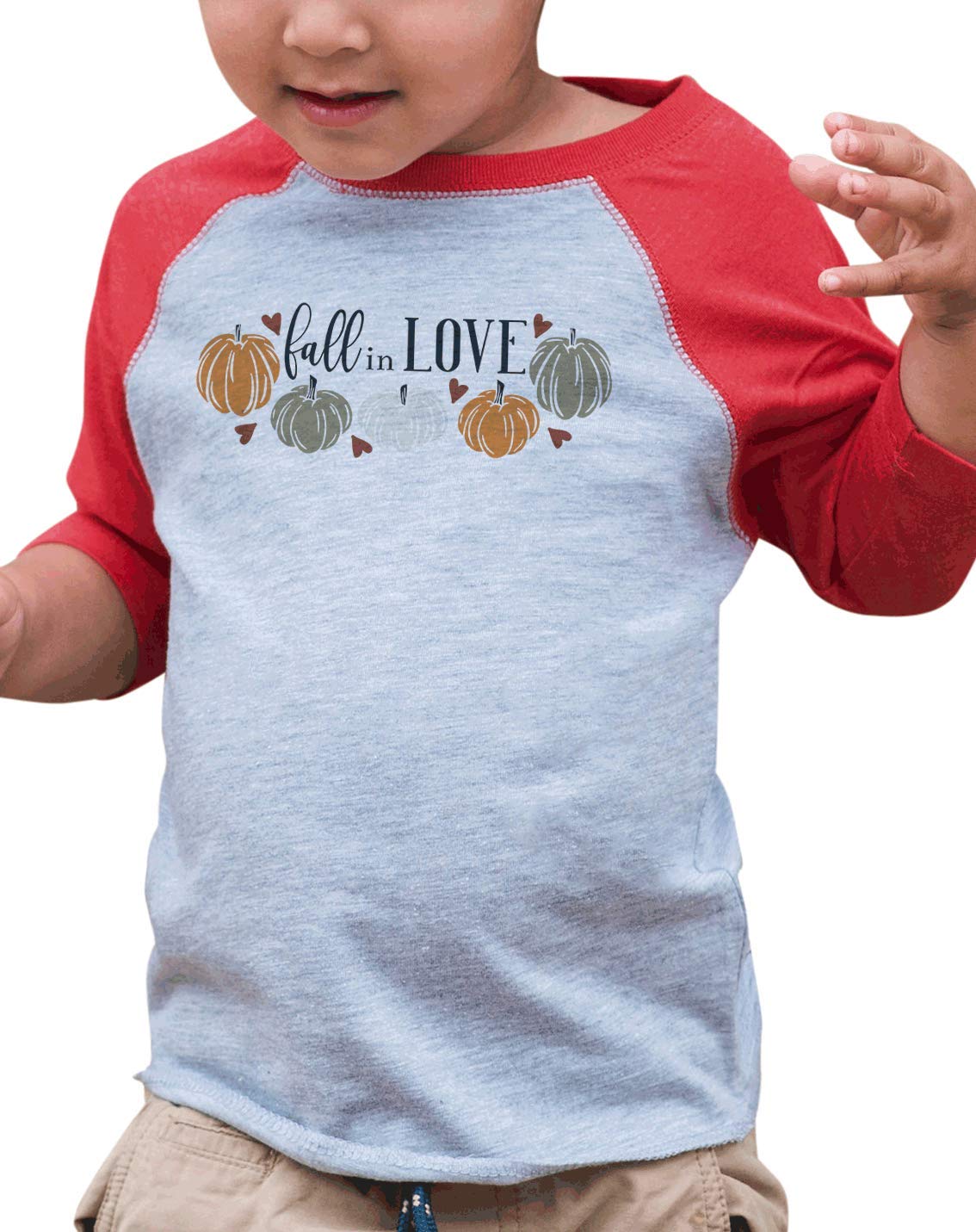 7 ate 9 Apparel Kids Pumpkin Love Graphic T-Shirt | Cute Fall Outfit for Boys & Girls | Perfect for Halloween, Thanksgiving & Autumn Family Photos