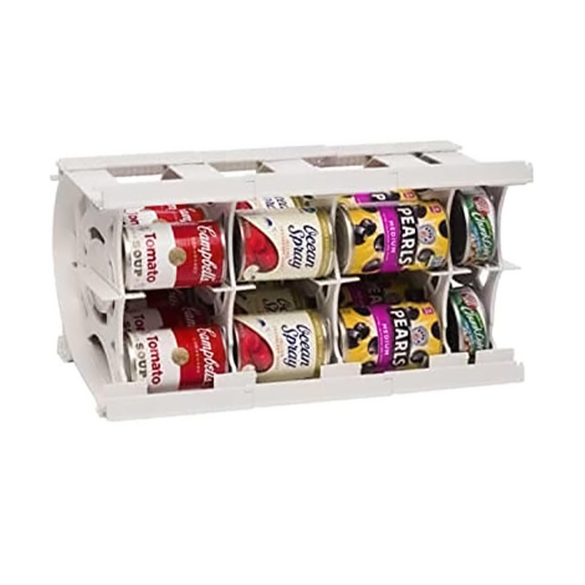 2 Pack Can Organizer - Heavy Duty Pantry Storage Rack for Canned Food & Goods (Holds 20 Cans) - Space Saving Kitchen Organization for Pantry, Shelves & Cabinets