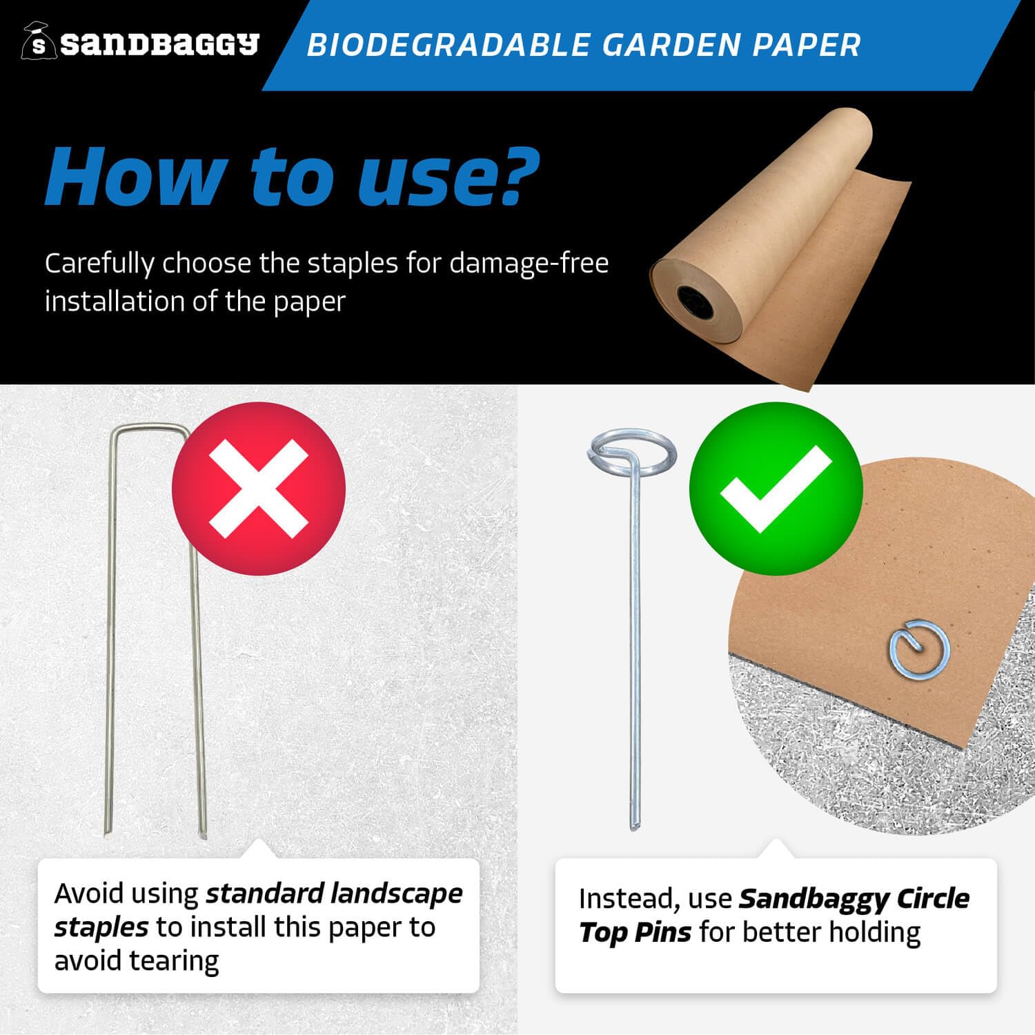 Biodegradable Landscape Fabric for Weed Control - Eco-Friendly Garden Paper Mulch Roll (3ft x 475ft) - Made in USA | Perfect for Organic Gardening, Vegetable Beds & Sustainable Landscaping