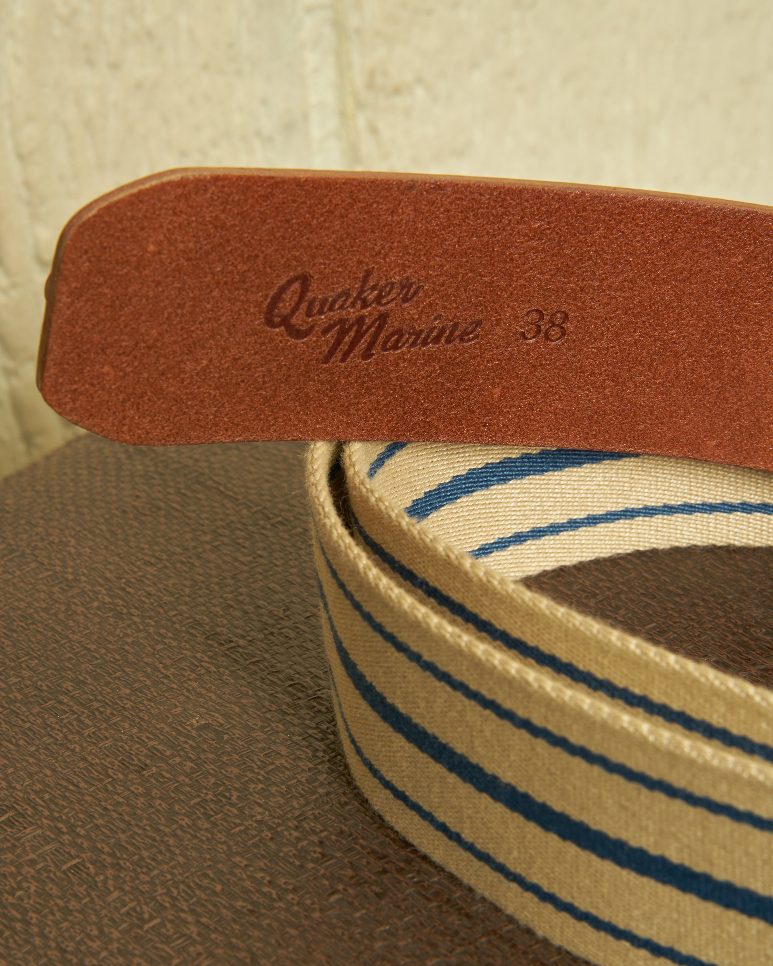Premium Natural/Atlantic Blue Striped Surcingle Belt for Men & Women – Perfect for Casual, Business & Formal Outfits