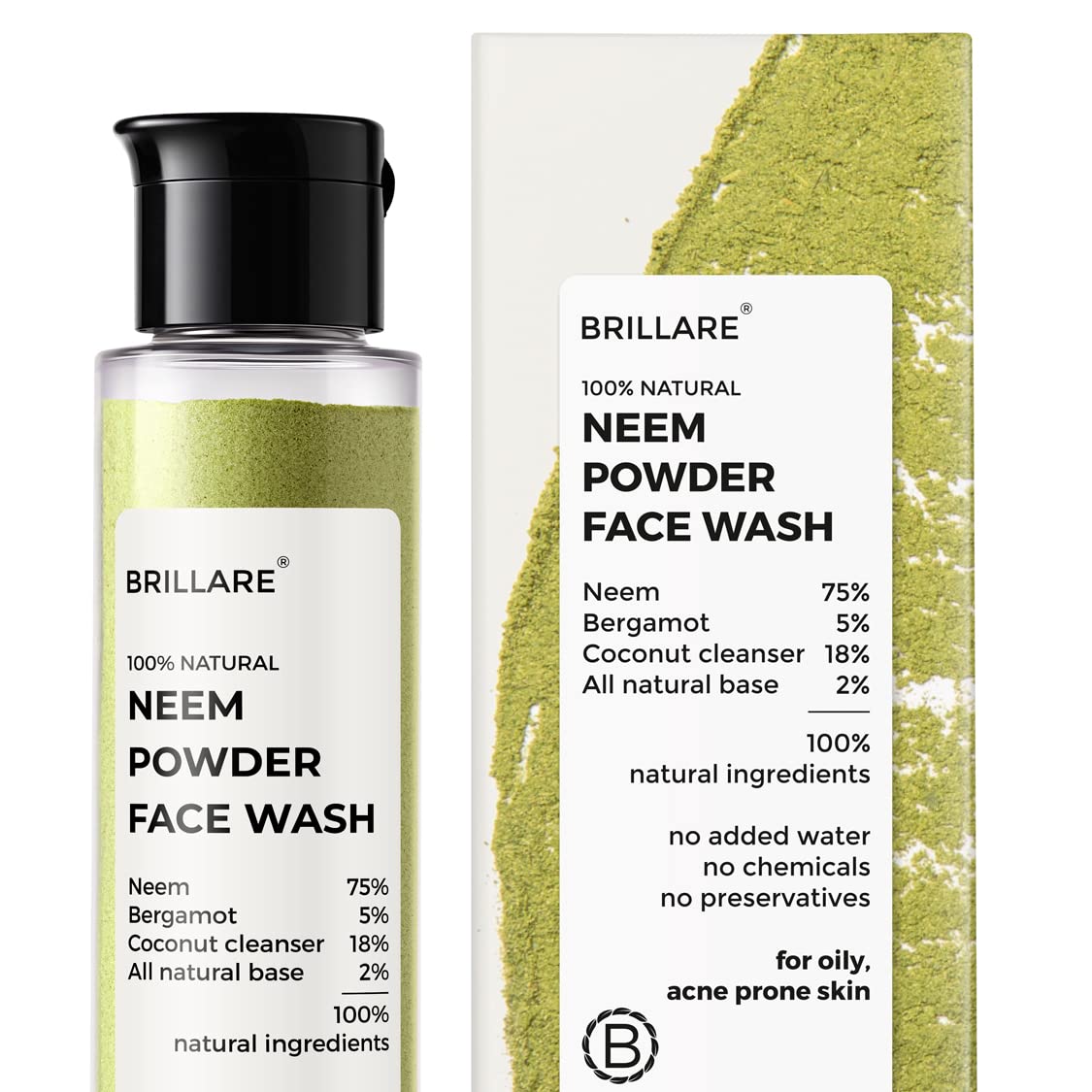 Brillare Neem Face Wash for Acne & Pimples Treatment with Bergamot Oil | Brillare Rose Face Wash Anti-Aging with Sandalwood & Coconut Oil | 30g + 15g Combo Set | Daily Skincare Routine for Clear, Hydrated & Youthful Skin