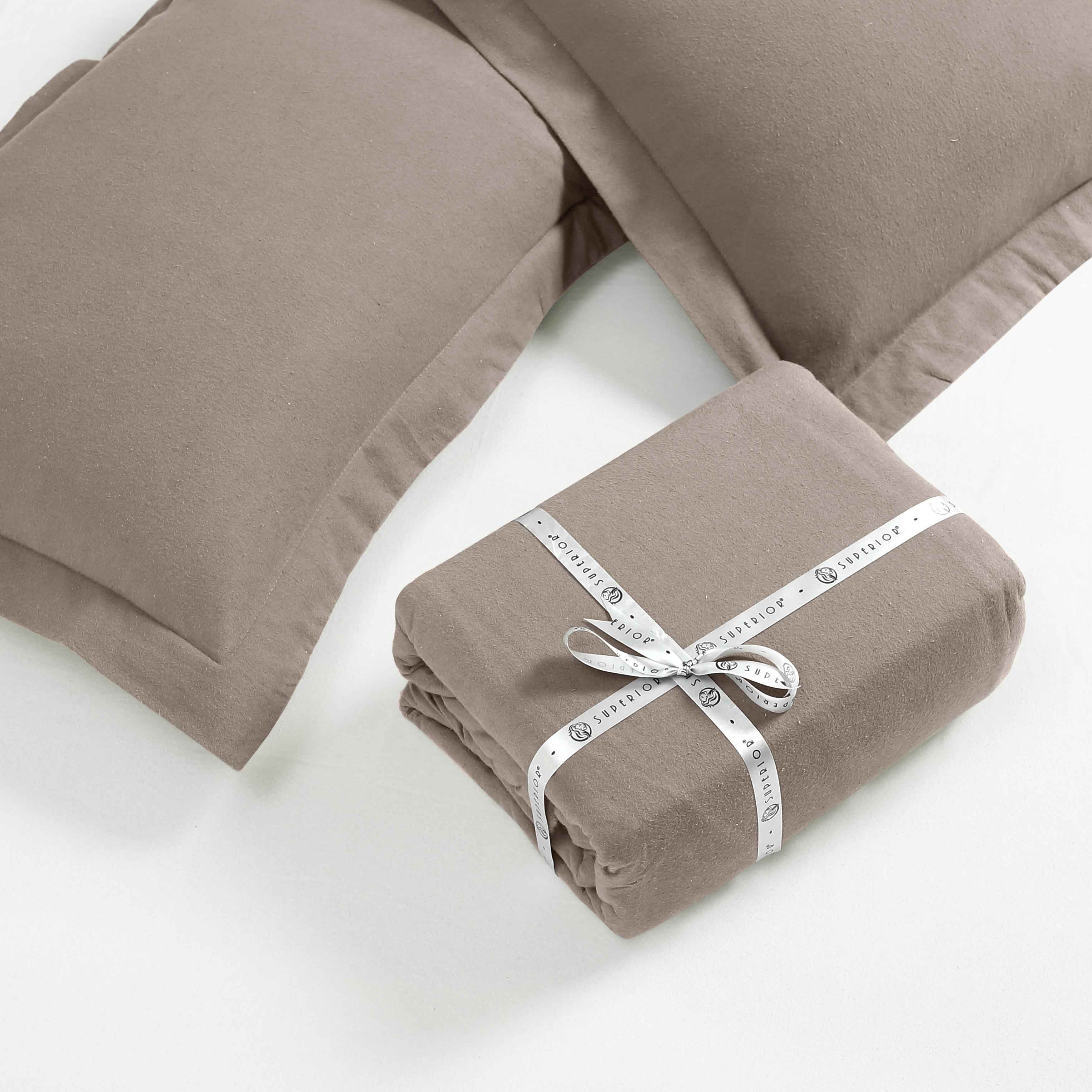 Premium Rome Flannel Cotton Solid Brushed Duvet Cover Set - Soft & Cozy Queen/King Size Bedding for Winter - Perfect for Cold Weather & Cozy Bedroom Decor