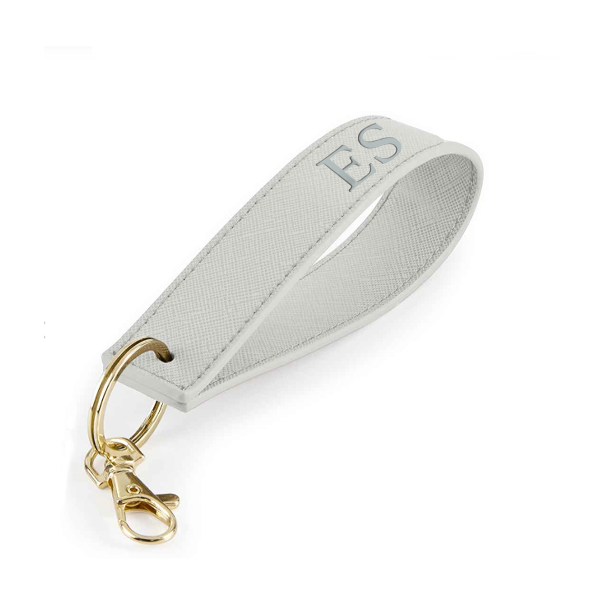 Personalized Carnaby Embossed Initial Wristlet Keychain - Monogram Leather Key Holder for Women - Perfect for Gifts, Handbags & Everyday Use