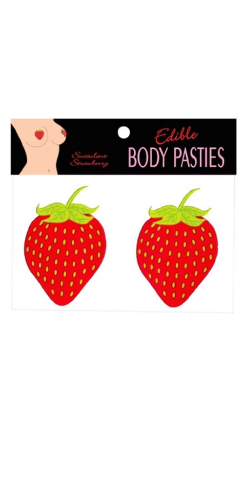 Edible Body Pasties - Strawberry Flavor - Self-Adhesive Nipple Covers for Women - Perfect for Bachelorette Parties, Bridal Showers & Sensual Occasions