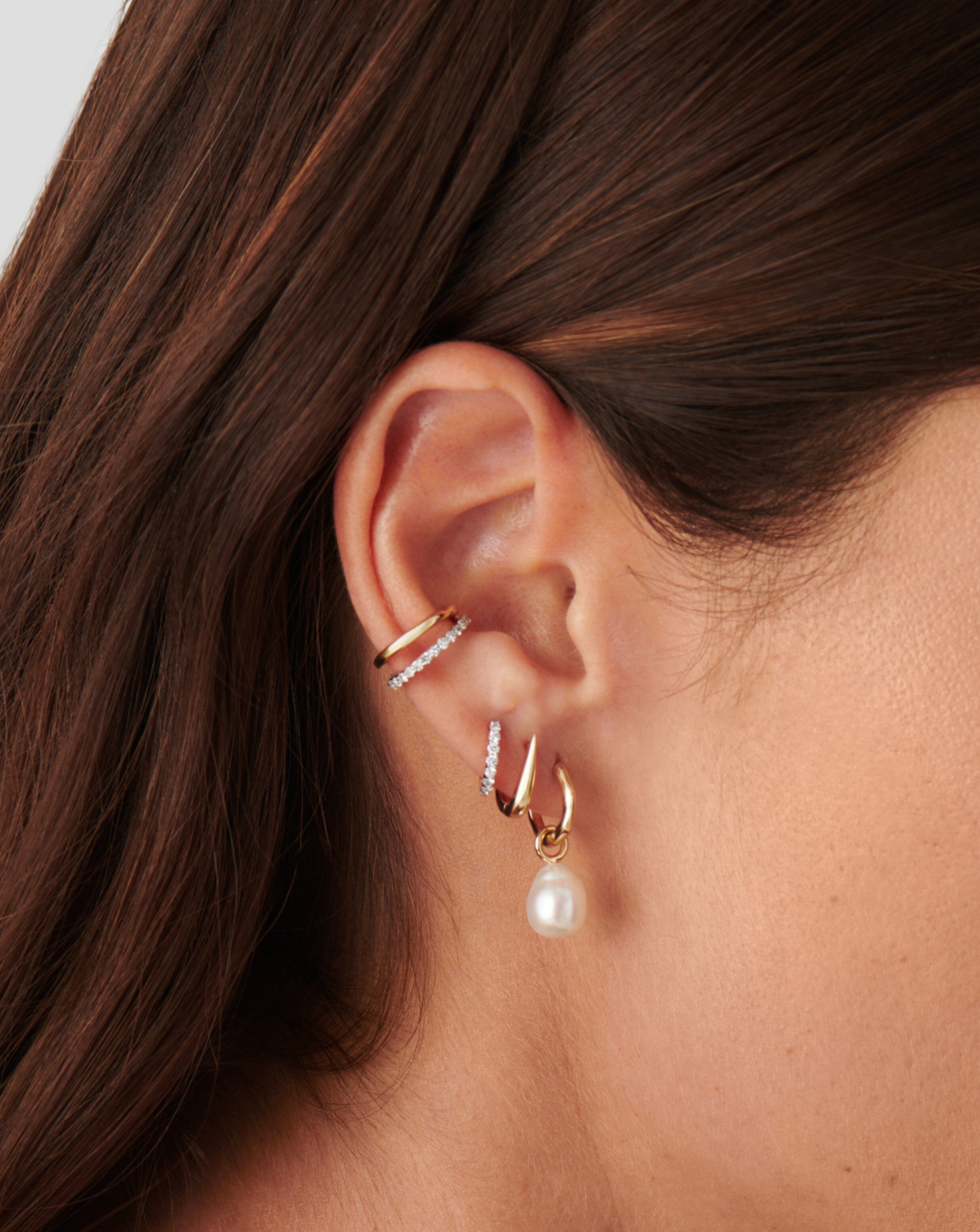 Elegant Pearl Drop Mini Hoop Earrings for Women - Dainty Gold Plated Pearl Stud Earrings - Perfect for Wedding, Party & Everyday Wear