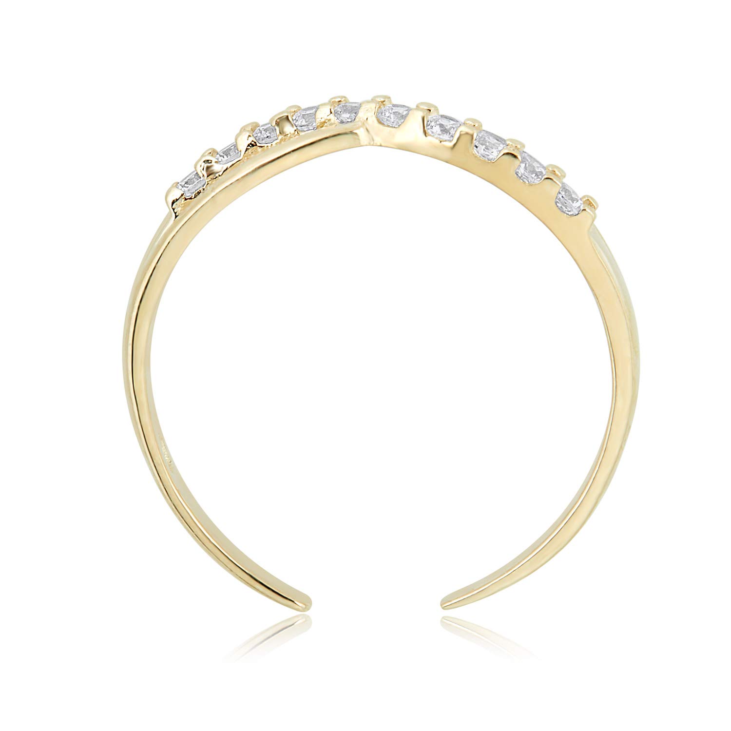 AVORA Adjustable Infinity Toe Ring for Women - 925 Sterling Silver or 14K Gold Plated with Cubic Zirconia Stones - Elegant Foot Jewelry for Beach, Sandals, Summer Outfits and Pedicure Days