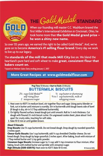 Gold Medal Premium Self-Rising Flour for Baking - 5 lb Bag | Perfect for Biscuits, Pancakes & Southern Recipes