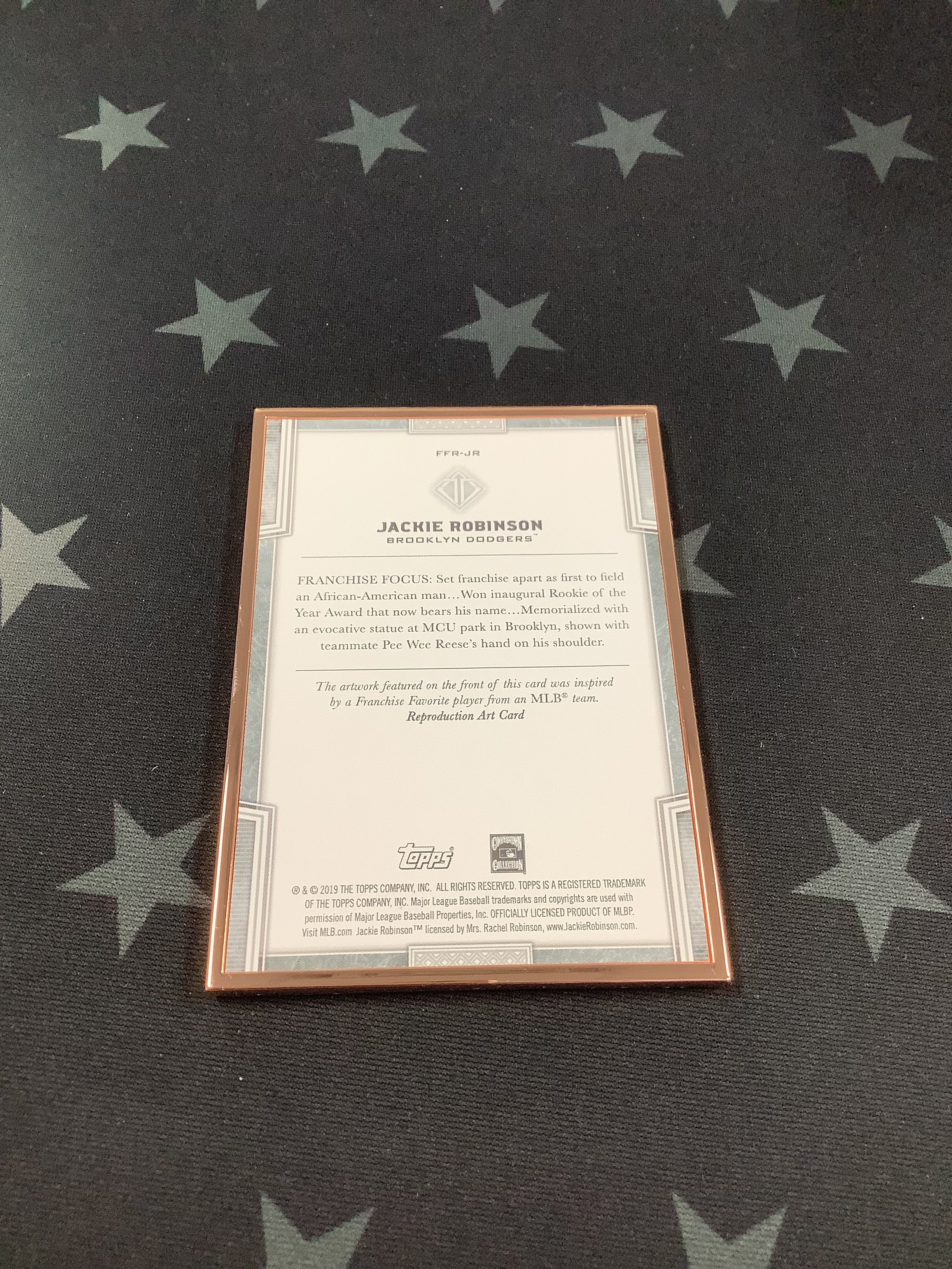 2019 Topps Transcendent Collection Jackie Robinson Franchise Favorites Baseball Card #FFR JR /100 - Rare Limited Edition for Collectors & Sports Fans