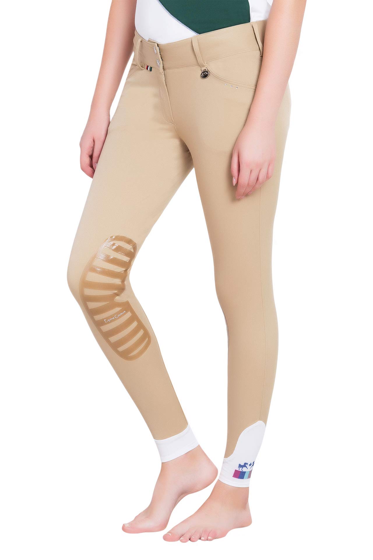 Equine Couture Ladies Fiona Silicone Knee Patch Breeches - Comfortable Equestrian Riding Pants for Women - Perfect for Dressage, Show Jumping & Horseback Riding