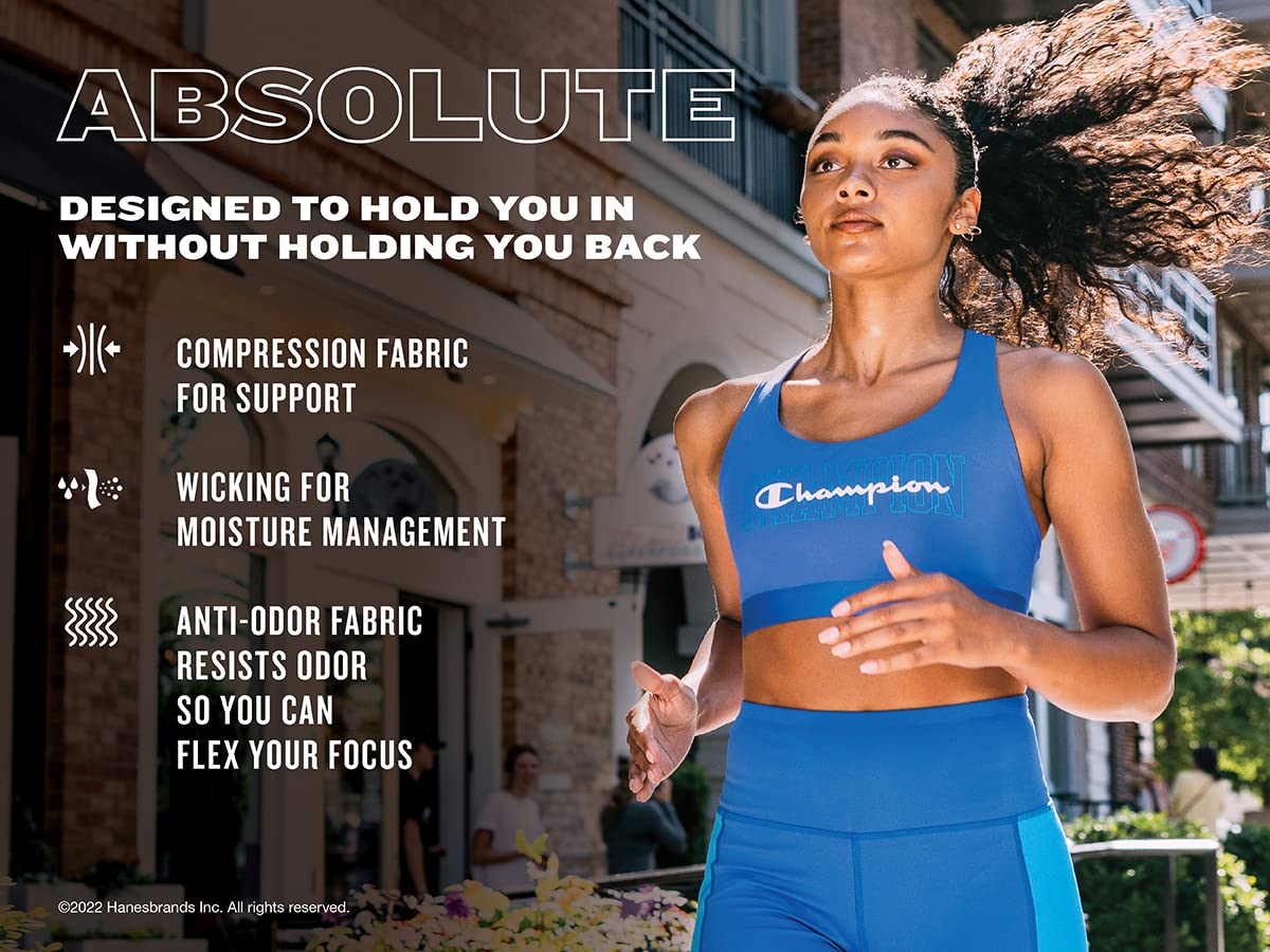 Champion Women's Absolute High-Impact Sports Bra - Moisture Wicking Workout Top for Running, Gym & Yoga | Supportive Athletic Wear for Active Women
