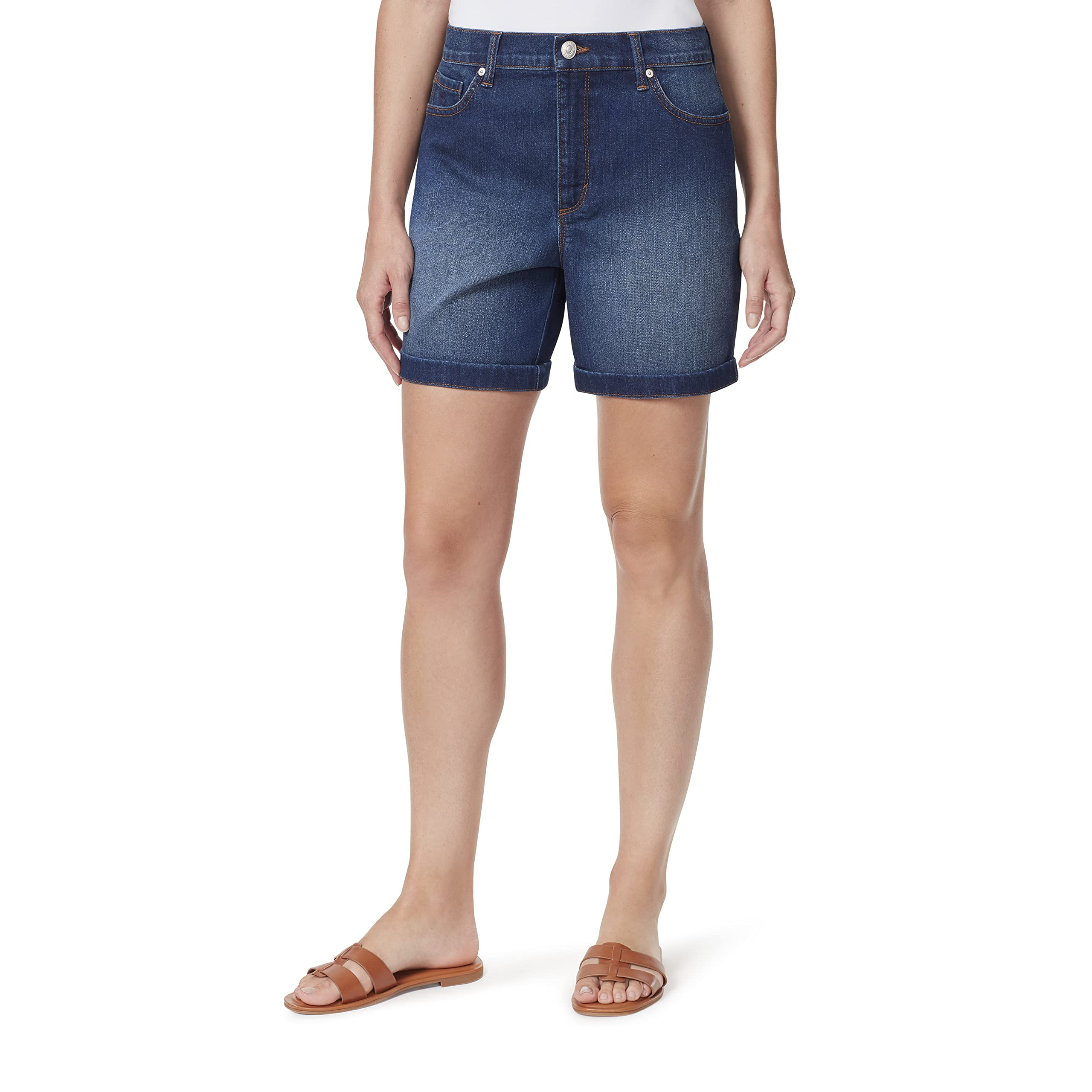 Gloria Vanderbilt Women's Amanda Classic Denim Shorts - Comfortable High Waist Jean Shorts for Casual Wear, Summer Outfits & Beach Vacations
