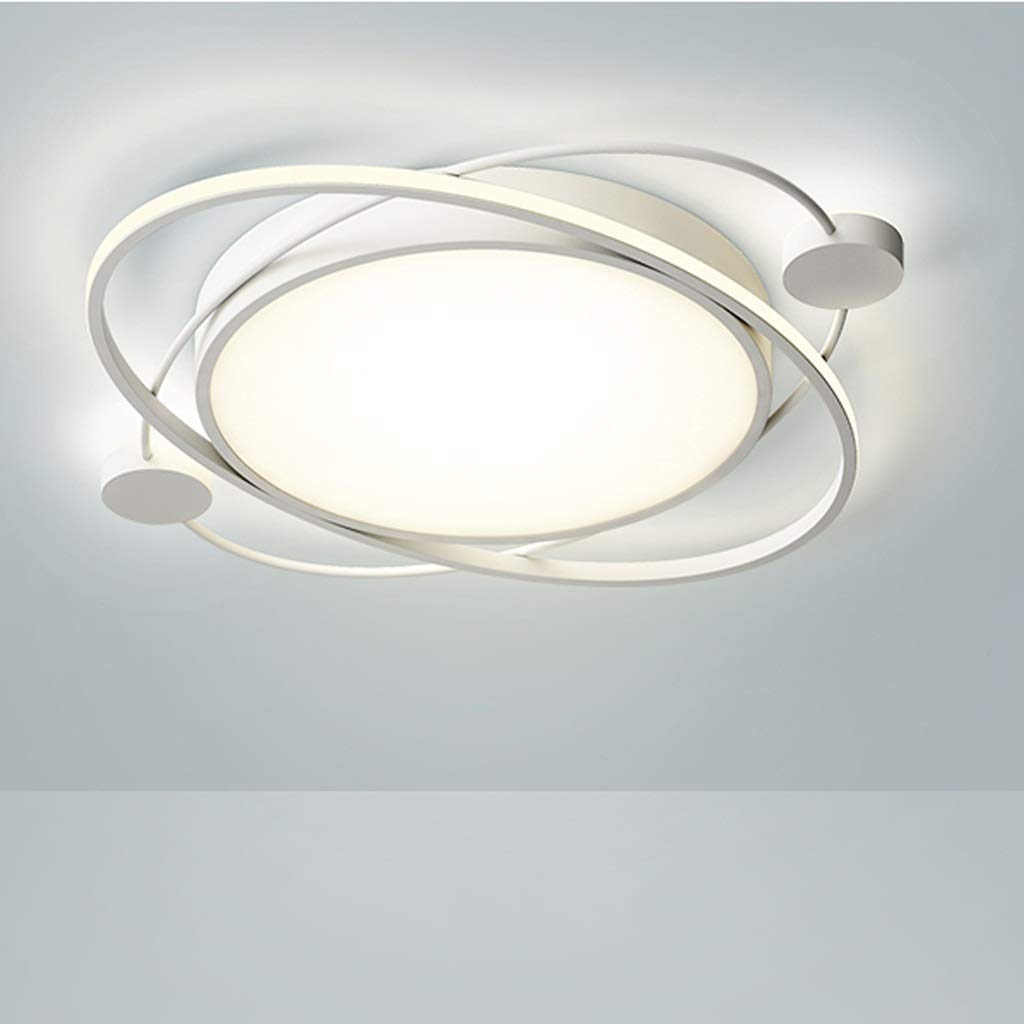Rustic Round Ceiling Light - Modern Minimalist LED Ceiling Lamp for Bedroom, Living Room, Dining Room & Restaurant - Farmhouse Style Home Lighting (White, Size S) - Perfect for Cozy Ambiance & Decorative Illumination