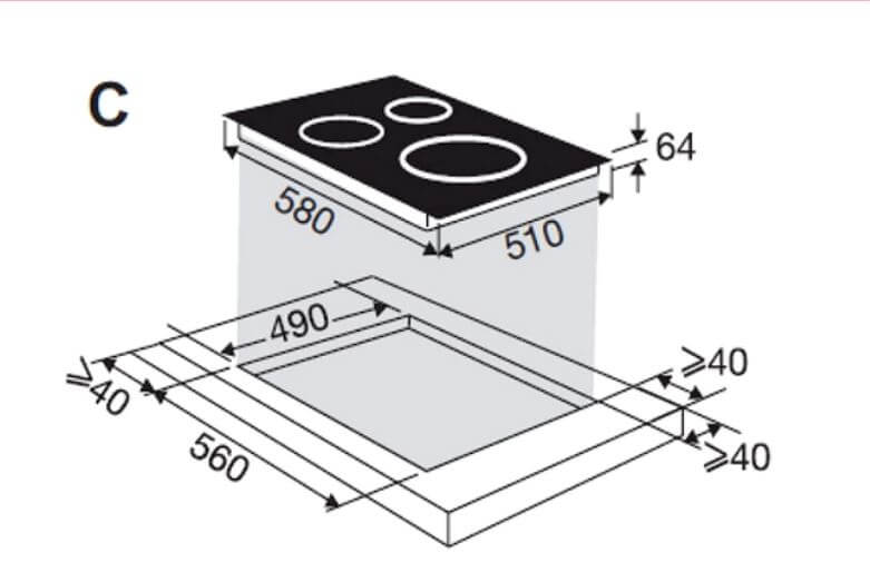 Brandt BPI164HUX Built-in Induction Cooktop - 4 Burner Ceramic Glass Stove for Modern Kitchens | Fast Heating & Energy Efficient | Perfect for Home Cooking, Baking & Entertaining