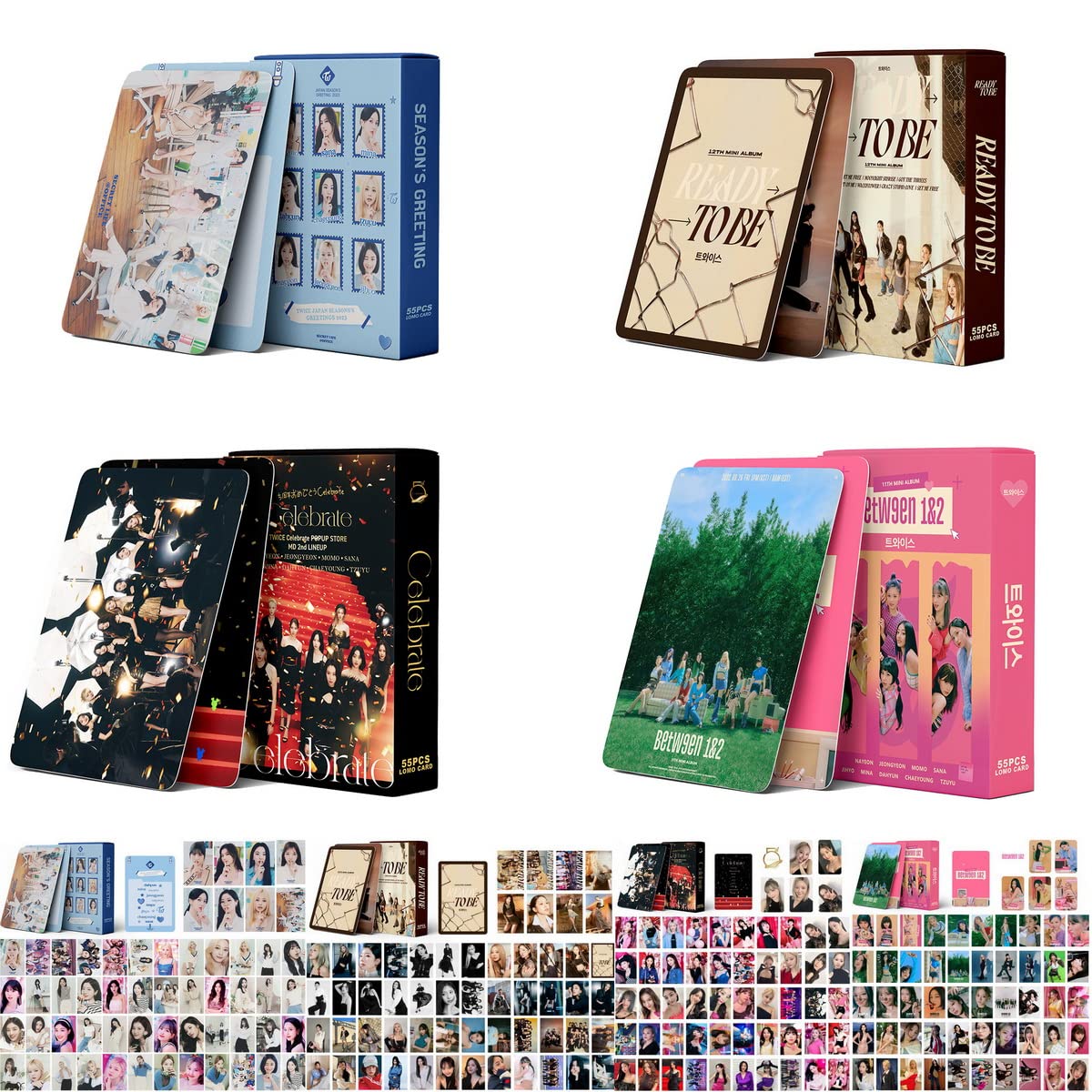 4 Pack/220Pcs Twice Kpop Lomo Photocards - Premium Album Photo Cards for Fans, Party Decorations & Collectibles | Perfect for Kpop Merch Displays, Fan Events, and BTS Memorabilia Collections
