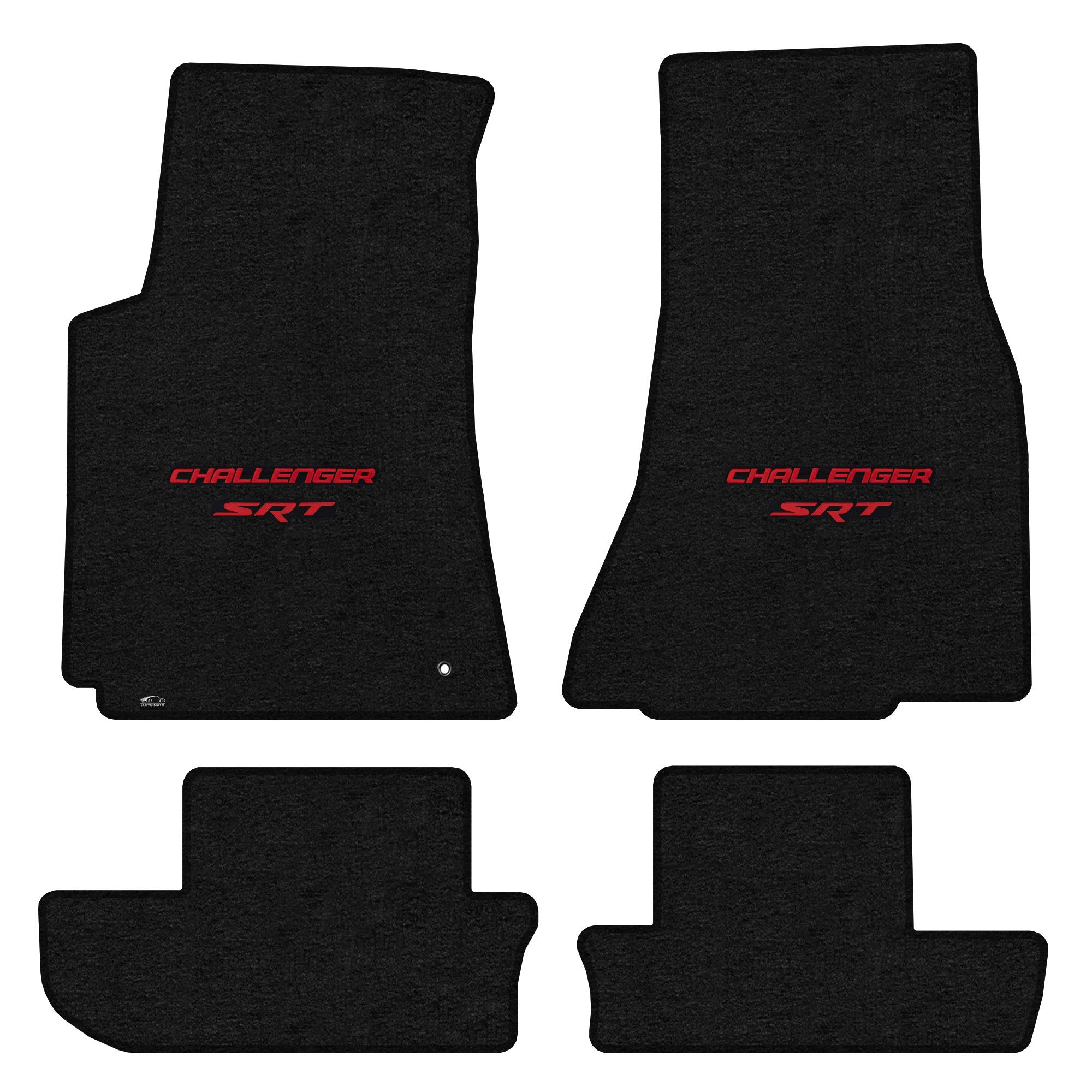 Premium Custom-Fit Carpet Floor Mats for Dodge Challenger 2008-2010 - Luxury Car Floor Liners with Red 'Challenger SRT' Logo (4-Piece Set, Charcoal) | Perfect for Daily Driving, Road Trips & Car Shows