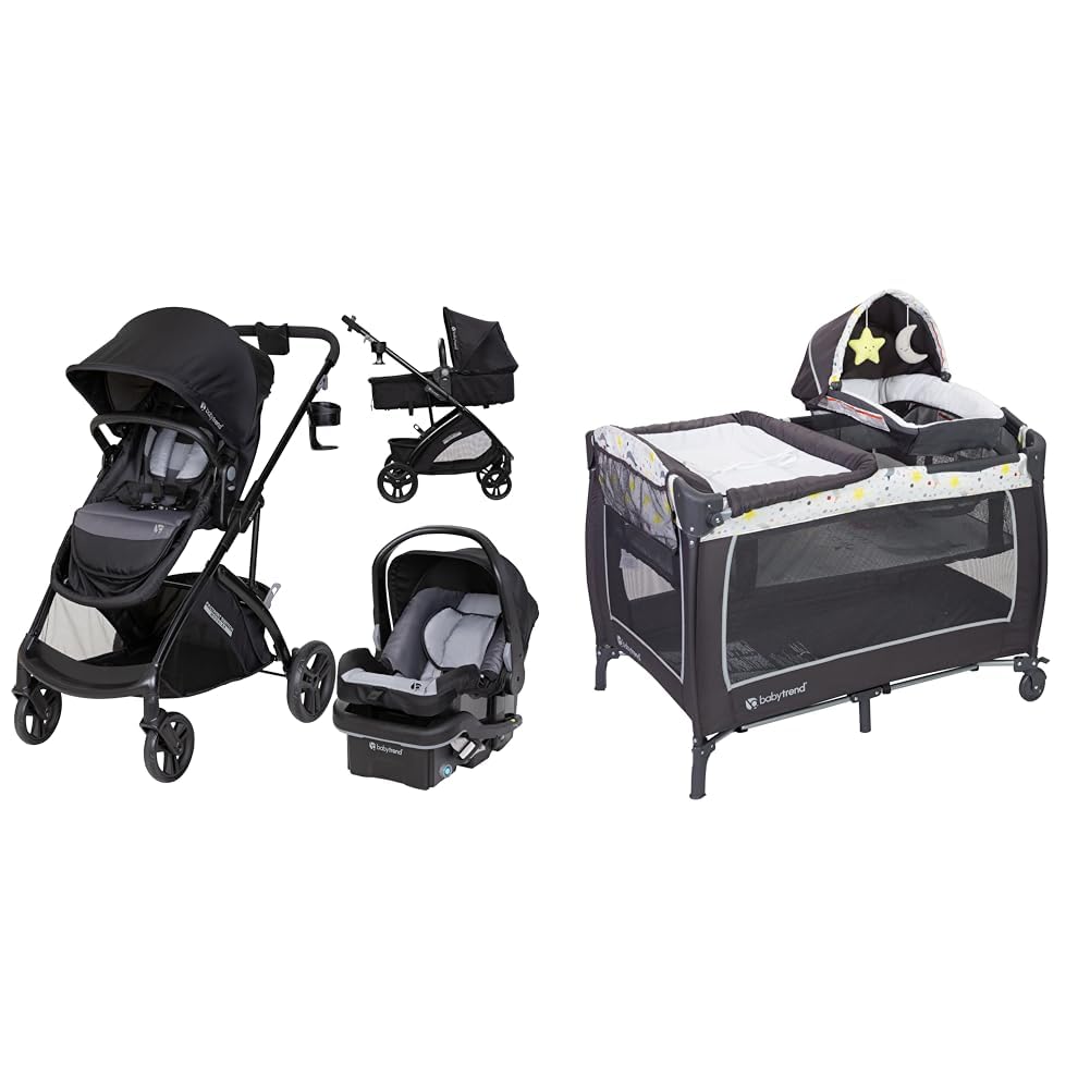 Baby Trend Passport Switch Modular Travel System - Stroller, Bassinet & Car Seat Bundle with Lil' Snooze Deluxe II Nursery Center | Perfect for Newborns, Travel & Everyday Use