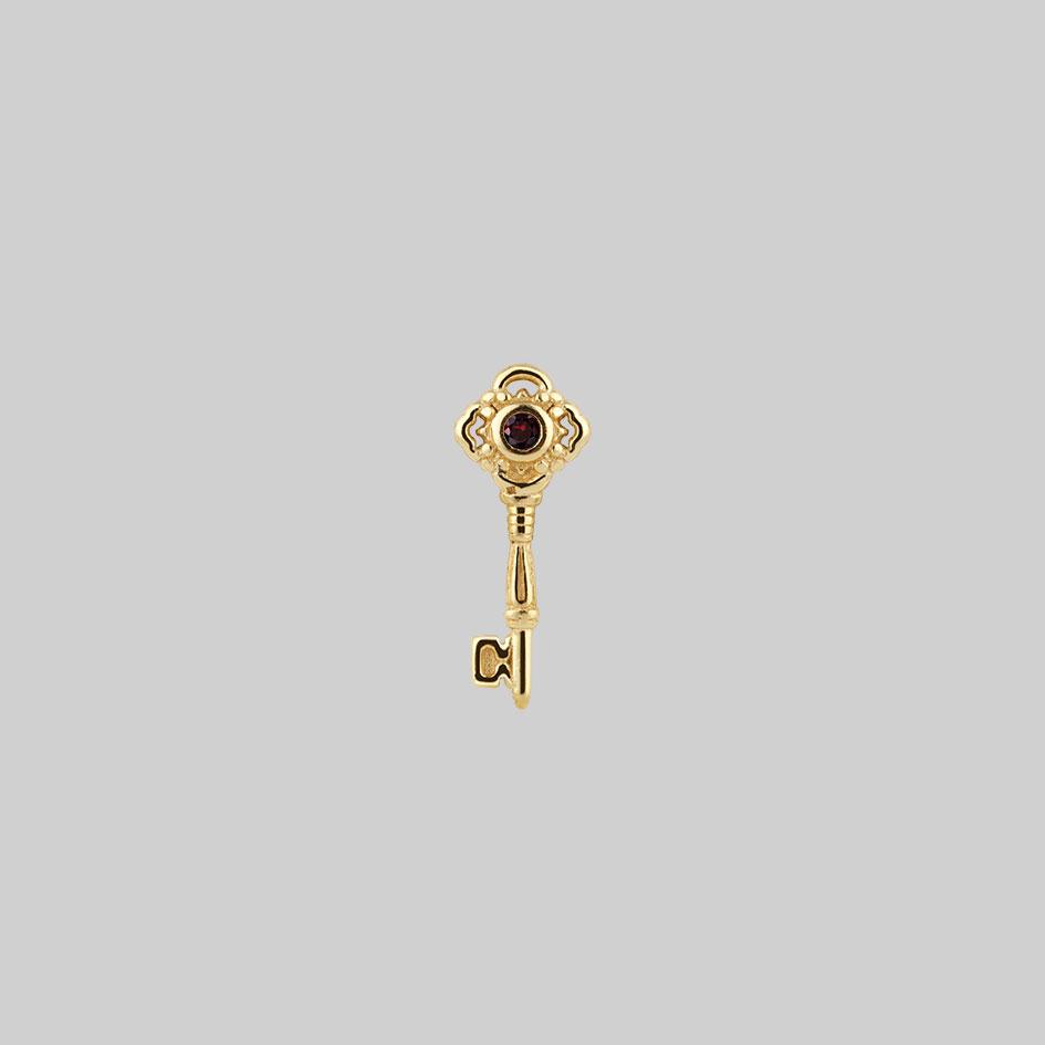 TWILIGHT Gold Skeleton Key Stud Earrings for Women - Vintage Style Jewelry Gift for Birthday, Anniversary & Special Occasions