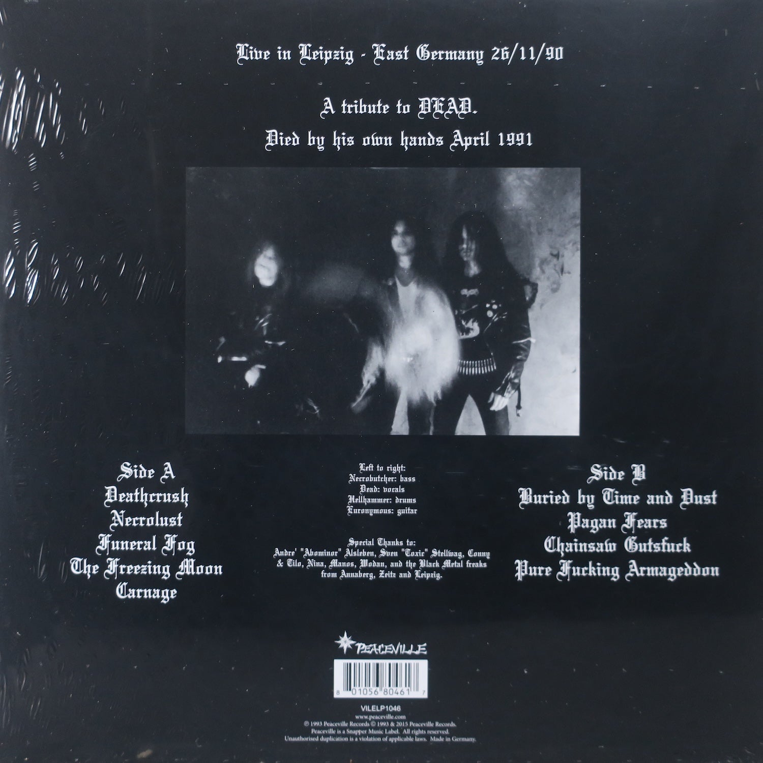 MAYHEM 'Live In Leipzig' 180g Vinyl LP - Limited Edition Black Metal Album (1993) - Perfect for Record Collectors & Extreme Metal Fans