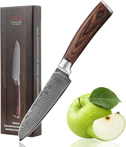 1pc-Damascus Small Santoku Knife (5 Inch)