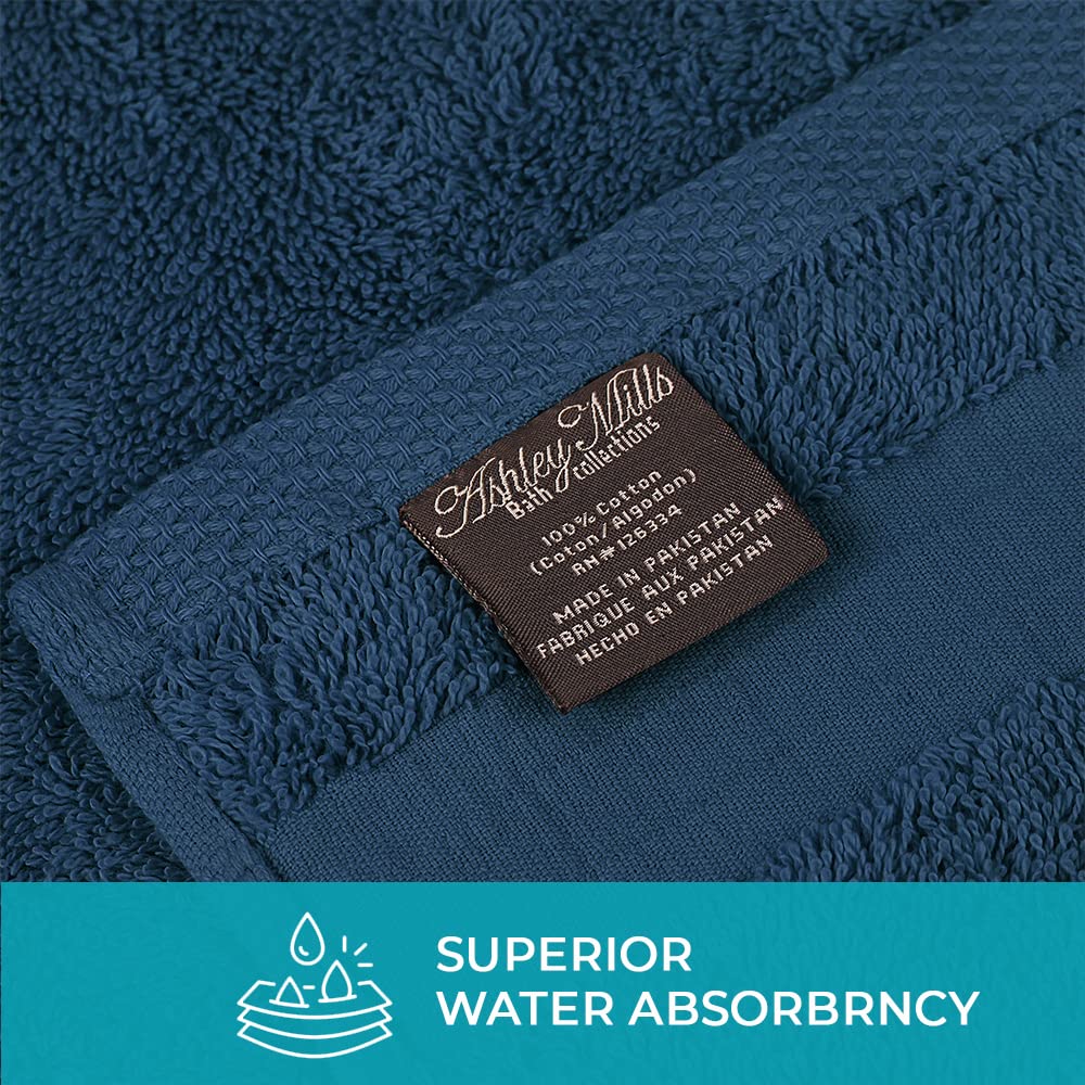 Premium 8-Piece 100% Cotton Bath Towel Set - 2 Oversized Bath Towels (27x54), 2 Hand Towels (16x27), 4 Washcloths (13x13) - Soft & Absorbent Bathroom Essentials for Home, Hotel & Spa - Teal Blue - Perfect for Everyday Use, Guest Bathrooms & Luxury Spa Experience