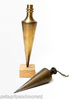 Vintage Dietzgen 5720 Brass Plumb Bobs - Set of 2 Removable Point Plumb Bobs (14 oz) - Antique Surveying Tools in Good Condition - Perfect for Construction, Land Surveying & DIY Projects